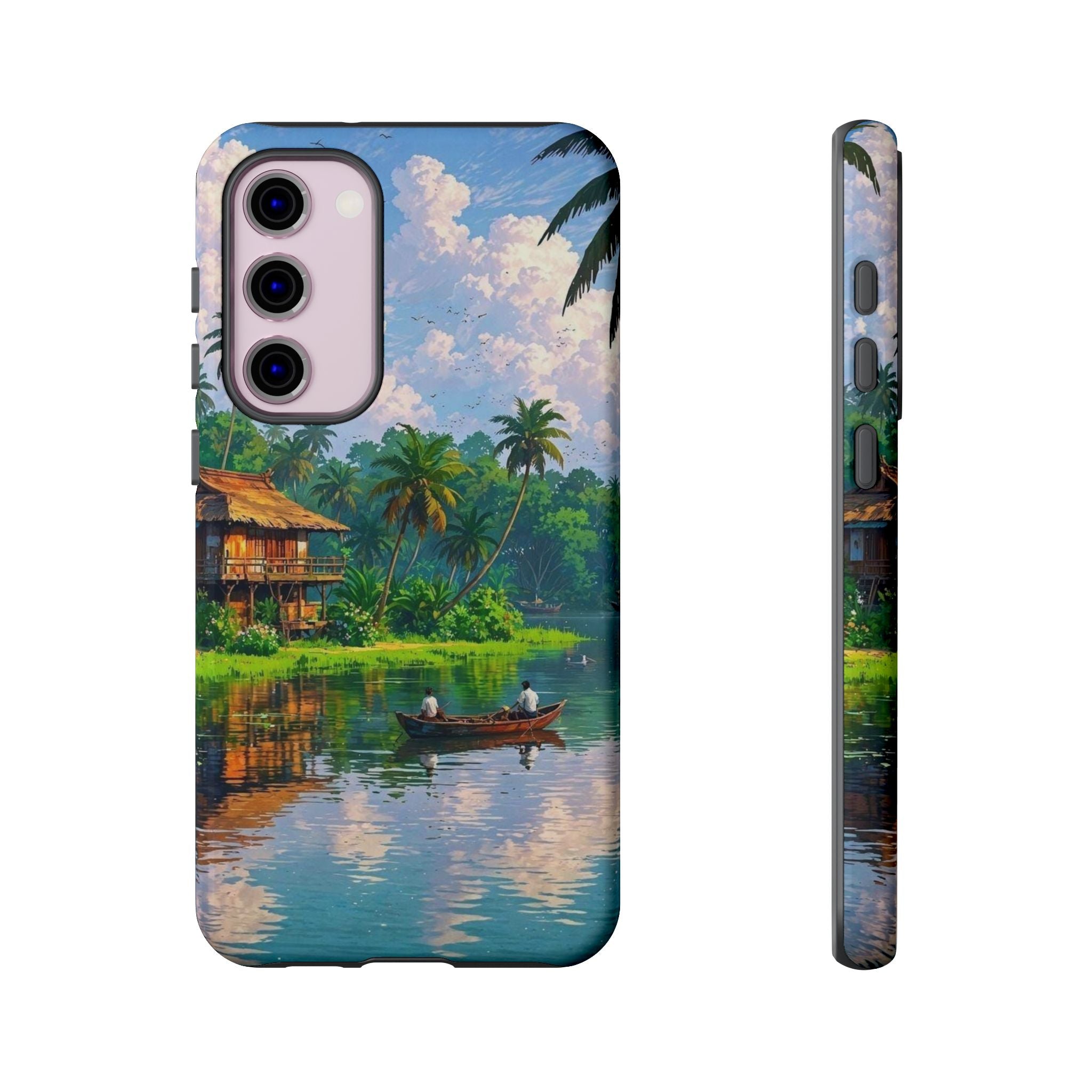 Tropical Landscape Phone Case, Nature Inspired Cover, Beach Vibe Gift, Artwork Protection Case, Summer Essentials Iphone and Samsung Cases