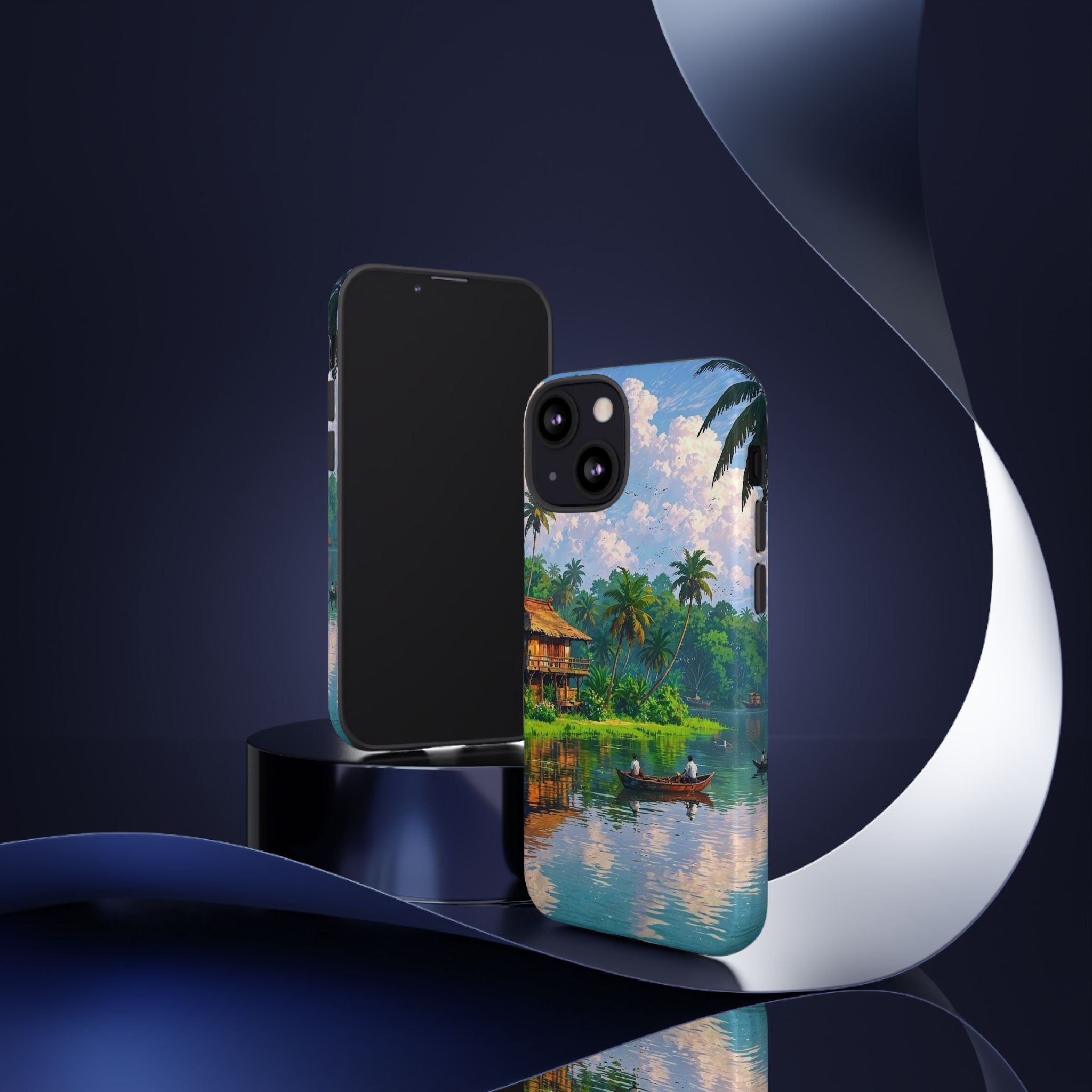 Tropical Landscape Phone Case, Nature Inspired Cover, Beach Vibe Gift, Artwork Protection Case, Summer Essentials Iphone and Samsung Cases