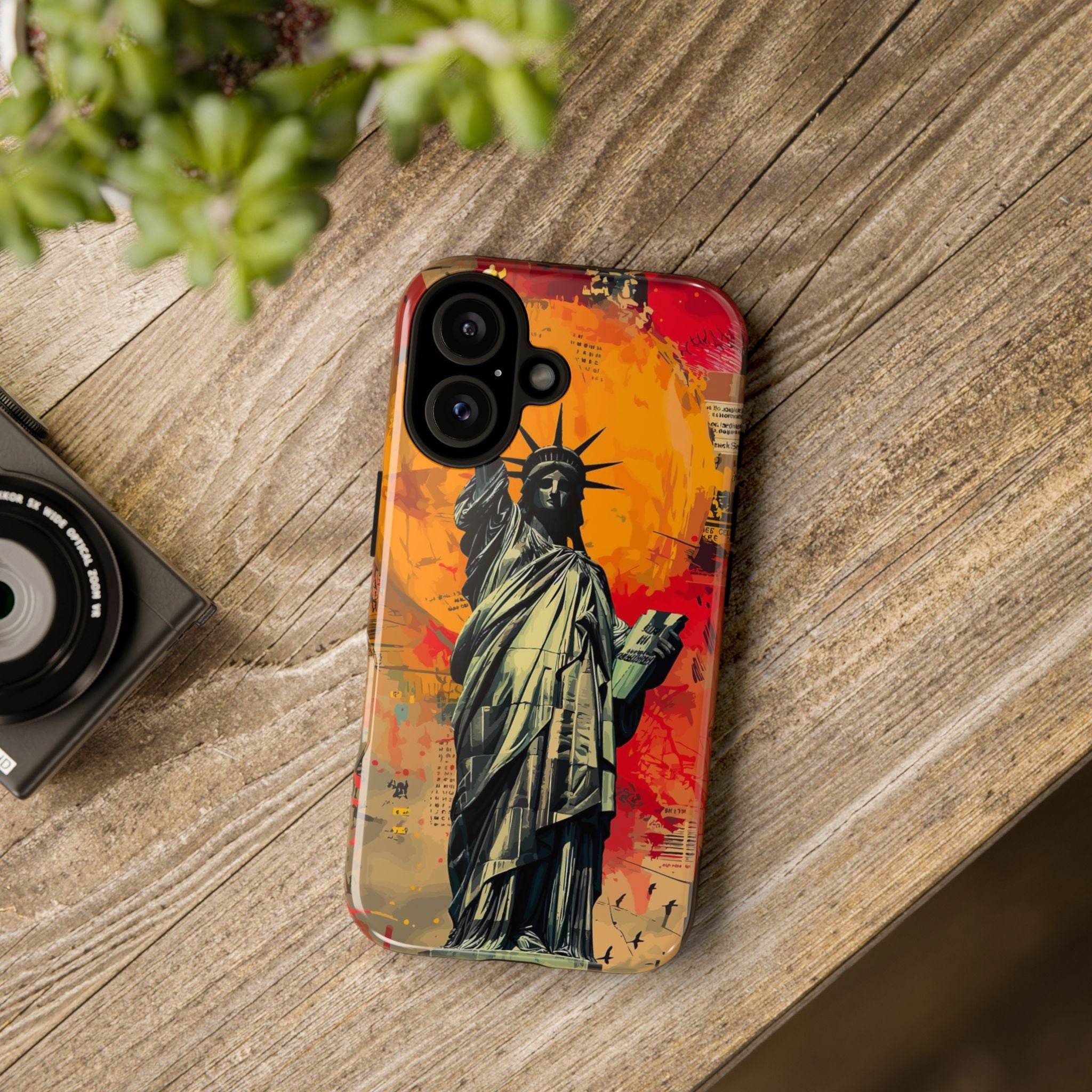 Graffiti Statue of Liberty Phone Case, Tough Cases for iPhone, Unique Phone Cover, Colorful Art Design, Gift for Her, Urban Style