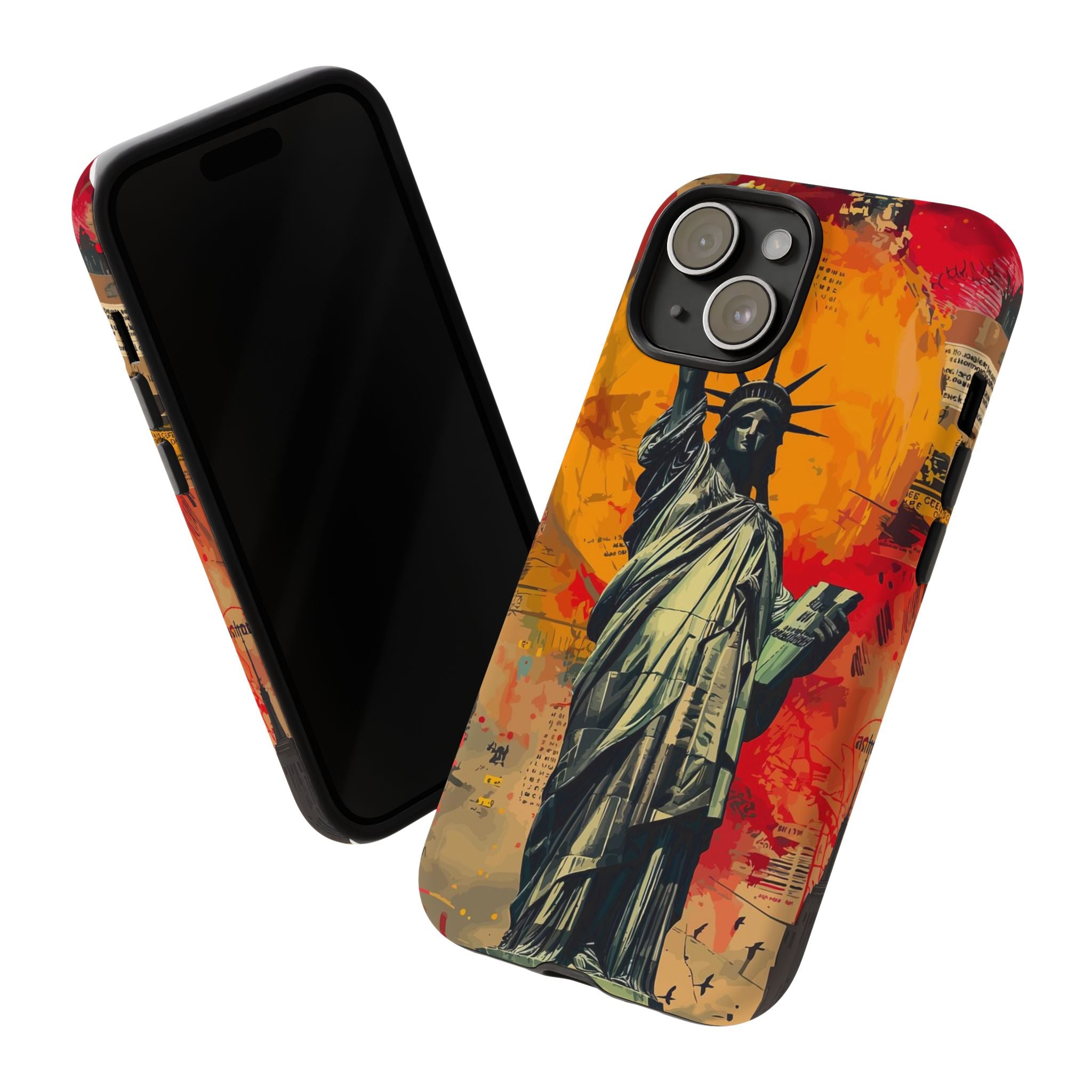 Graffiti Statue of Liberty Phone Case, Tough Cases for iPhone, Unique Phone Cover, Colorful Art Design, Gift for Her, Urban Style