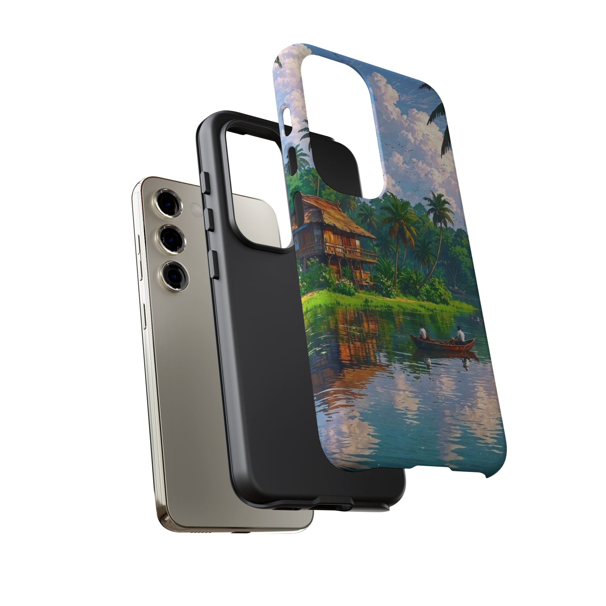 Tropical Landscape Phone Case, Nature Inspired Cover, Beach Vibe Gift, Artwork Protection Case, Summer Essentials Iphone and Samsung Cases