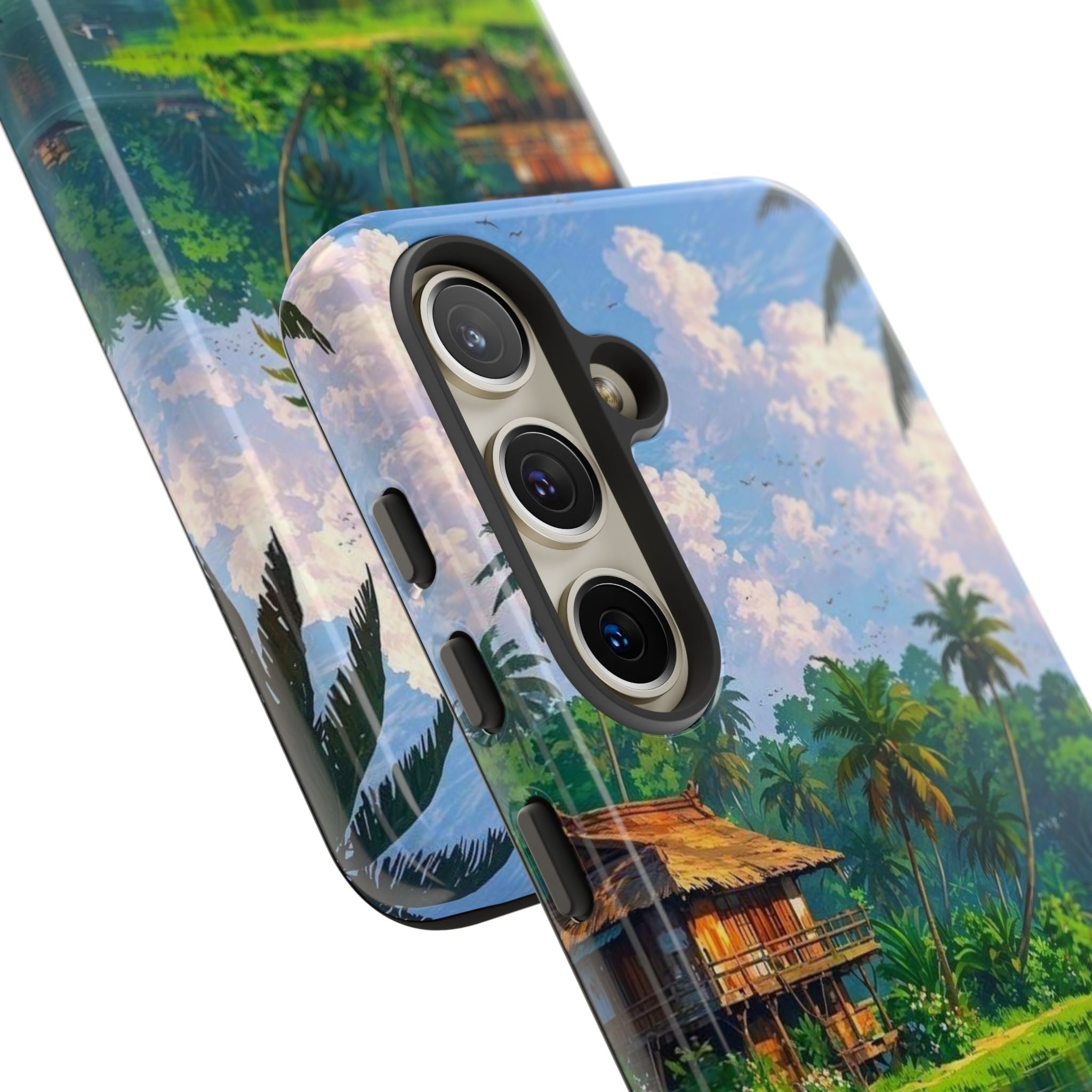 Tropical Landscape Phone Case, Nature Inspired Cover, Beach Vibe Gift, Artwork Protection Case, Summer Essentials Iphone and Samsung Cases