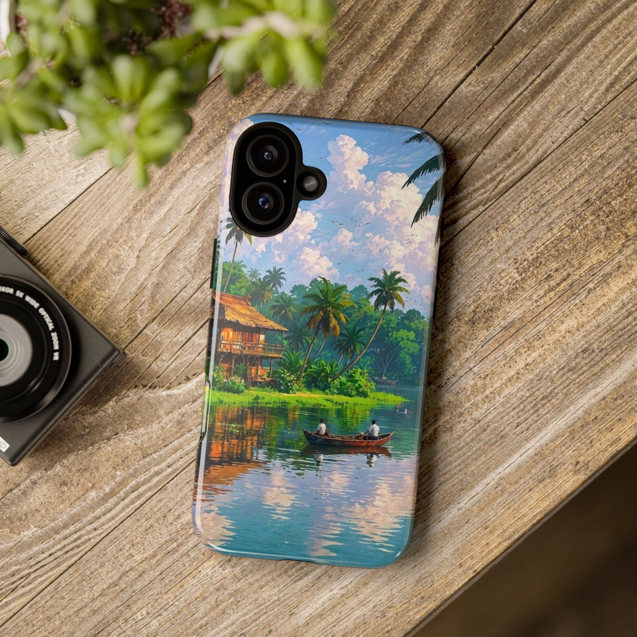 Tropical Landscape Phone Case, Nature Inspired Cover, Beach Vibe Gift, Artwork Protection Case, Summer Essentials Iphone and Samsung Cases