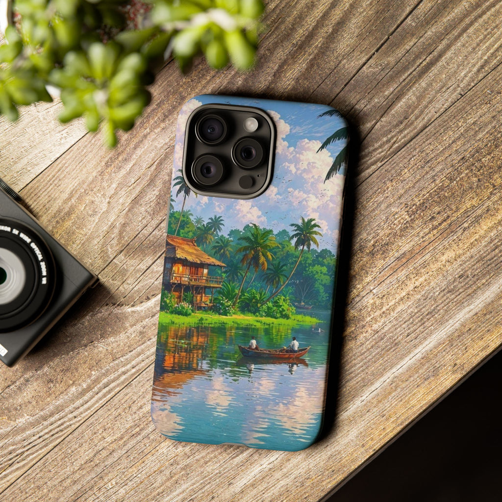 Tropical Landscape Phone Case, Nature Inspired Cover, Beach Vibe Gift, Artwork Protection Case, Summer Essentials Iphone and Samsung Cases