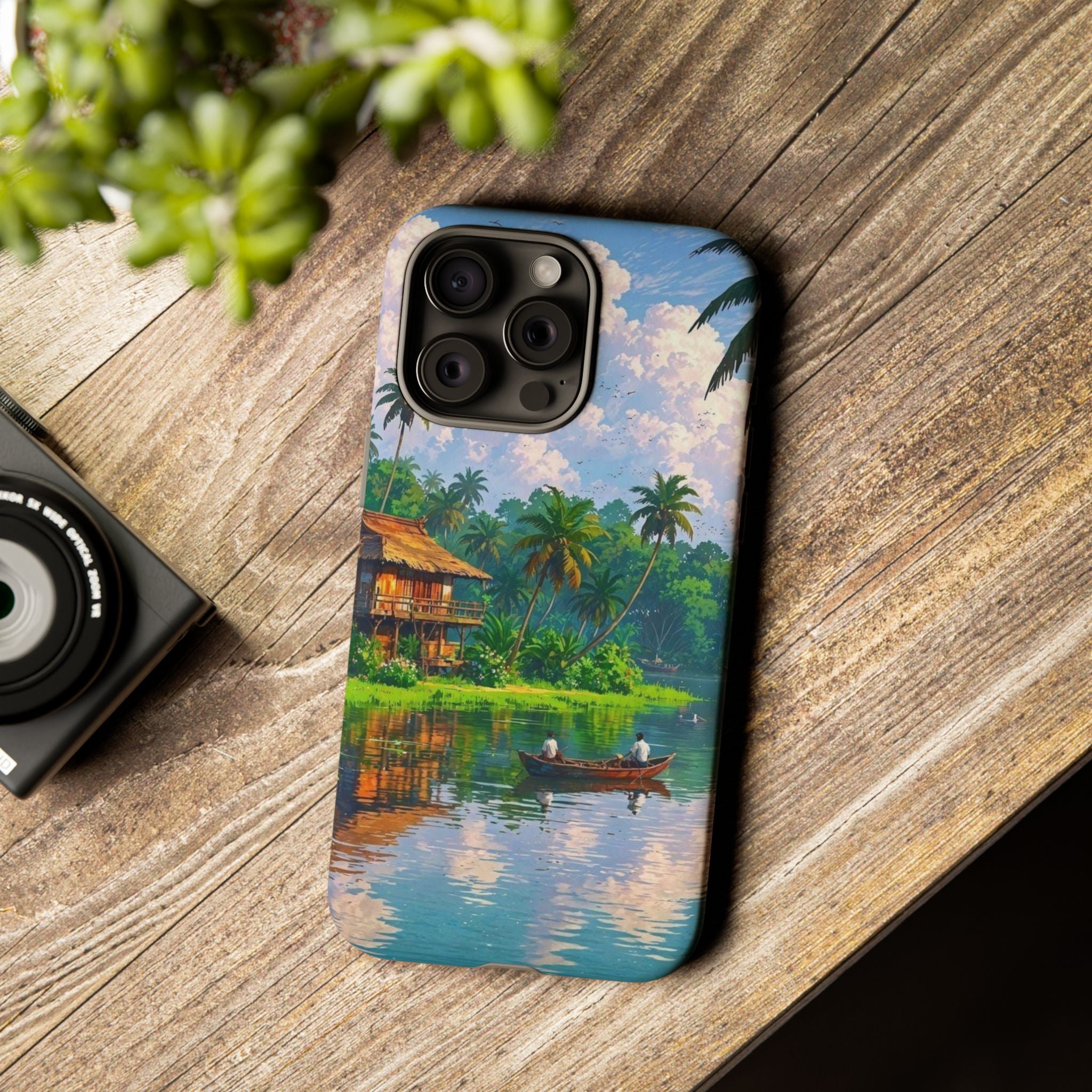 Tropical Landscape Phone Case, Nature Inspired Cover, Beach Vibe Gift, Artwork Protection Case, Summer Essentials Iphone and Samsung Cases