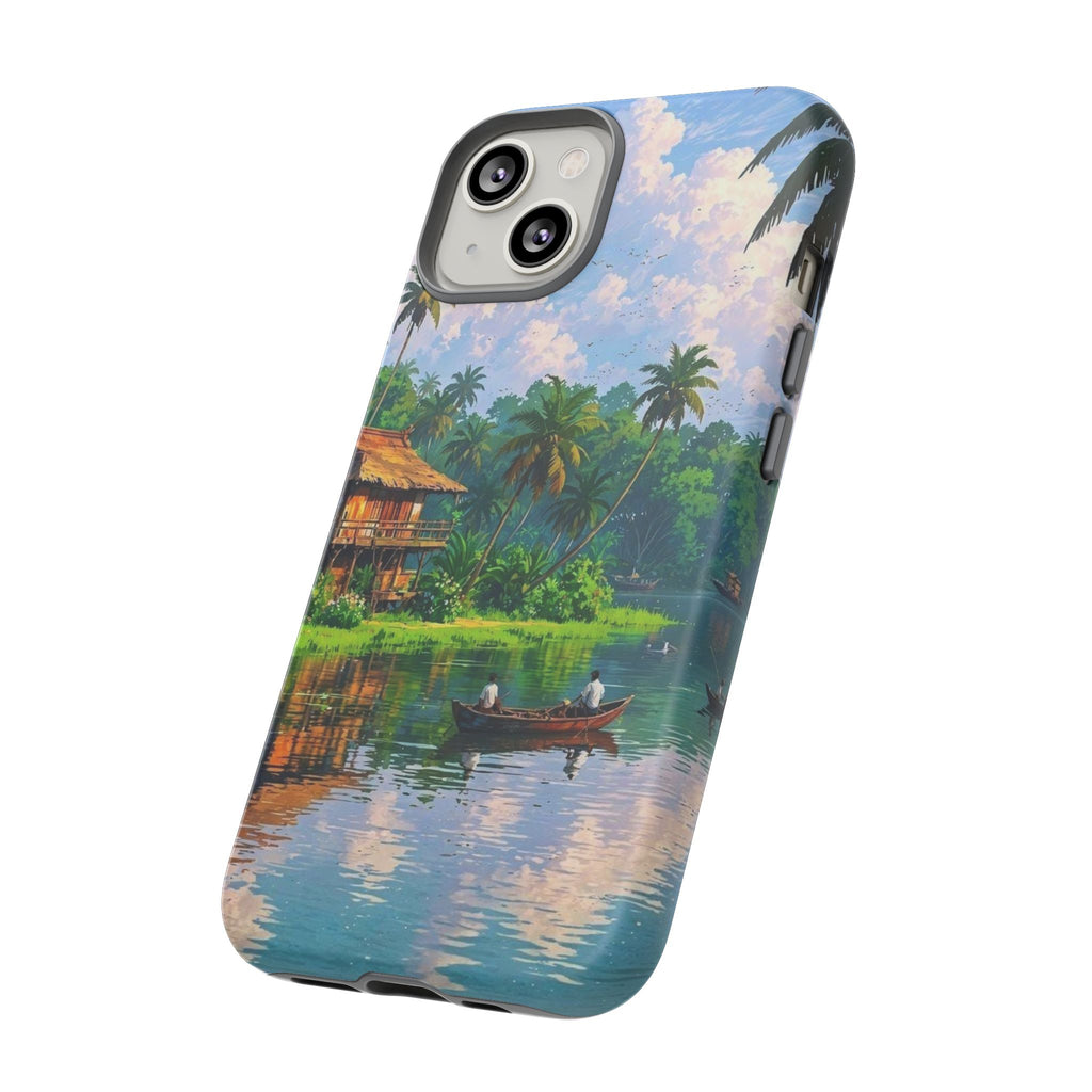 Tropical Landscape Phone Case, Nature Inspired Cover, Beach Vibe Gift, Artwork Protection Case, Summer Essentials Iphone and Samsung Cases