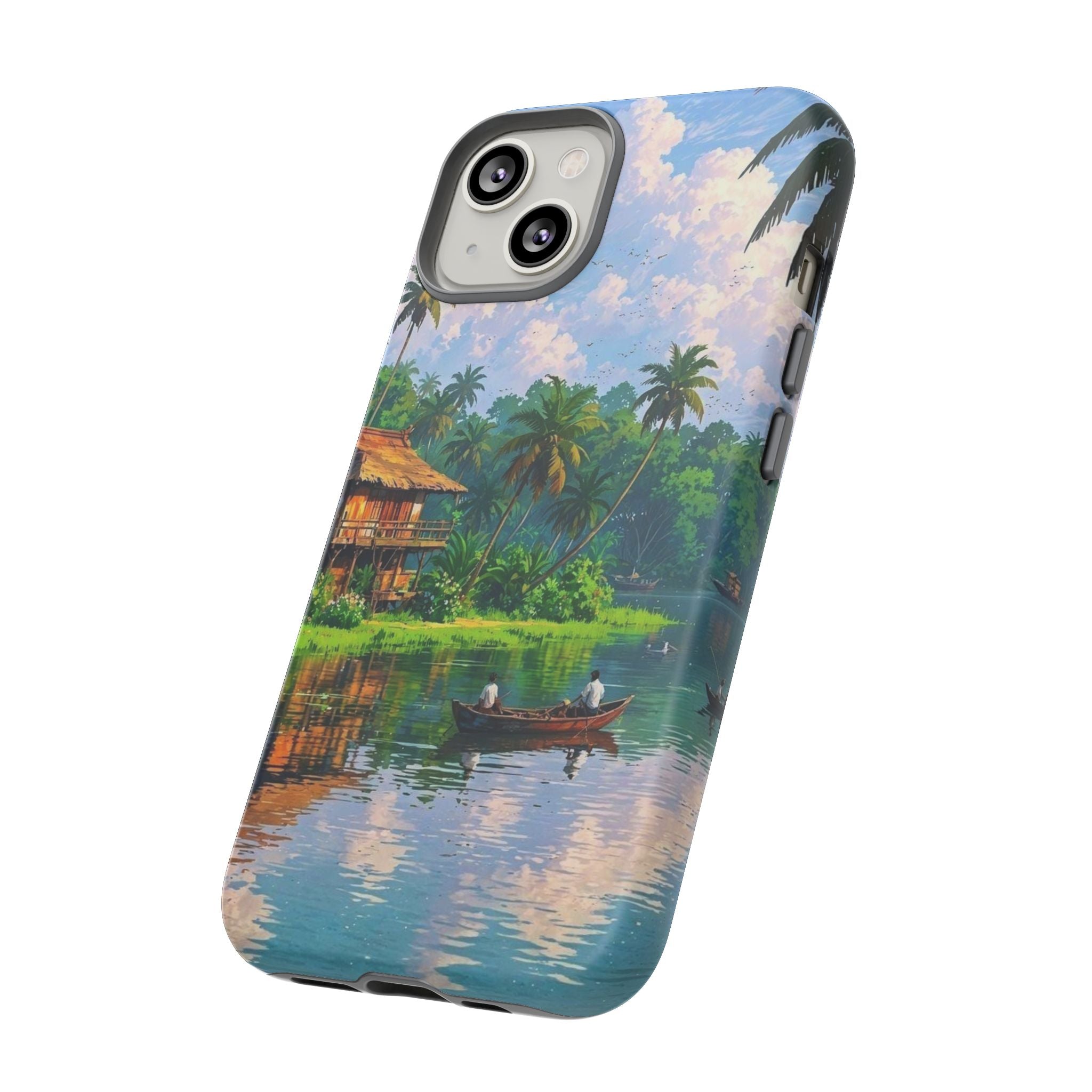 Tropical Landscape Phone Case, Nature Inspired Cover, Beach Vibe Gift, Artwork Protection Case, Summer Essentials Iphone and Samsung Cases