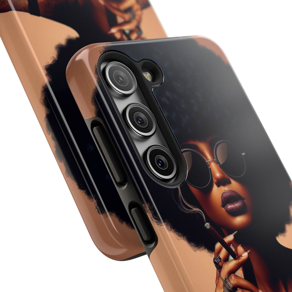 Smoke & Soul Afro Queen Vibe Phone Case, Protective Phone Case