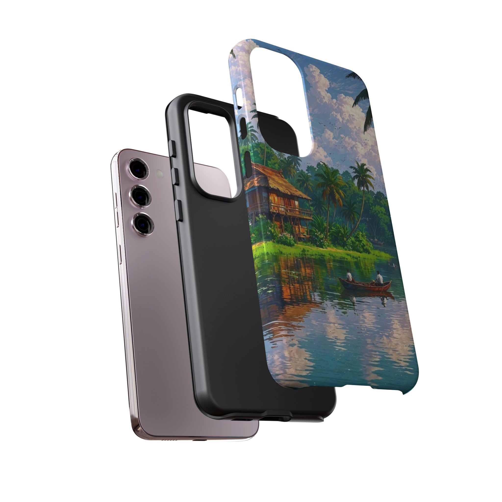 Tropical Landscape Phone Case, Nature Inspired Cover, Beach Vibe Gift, Artwork Protection Case, Summer Essentials Iphone and Samsung Cases
