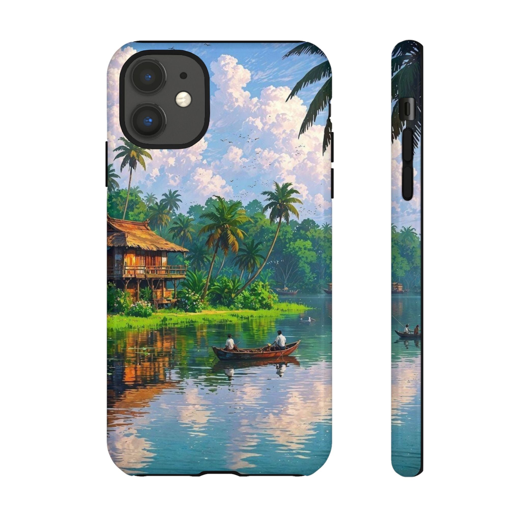 Tropical Landscape Phone Case, Nature Inspired Cover, Beach Vibe Gift, Artwork Protection Case, Summer Essentials Iphone and Samsung Cases