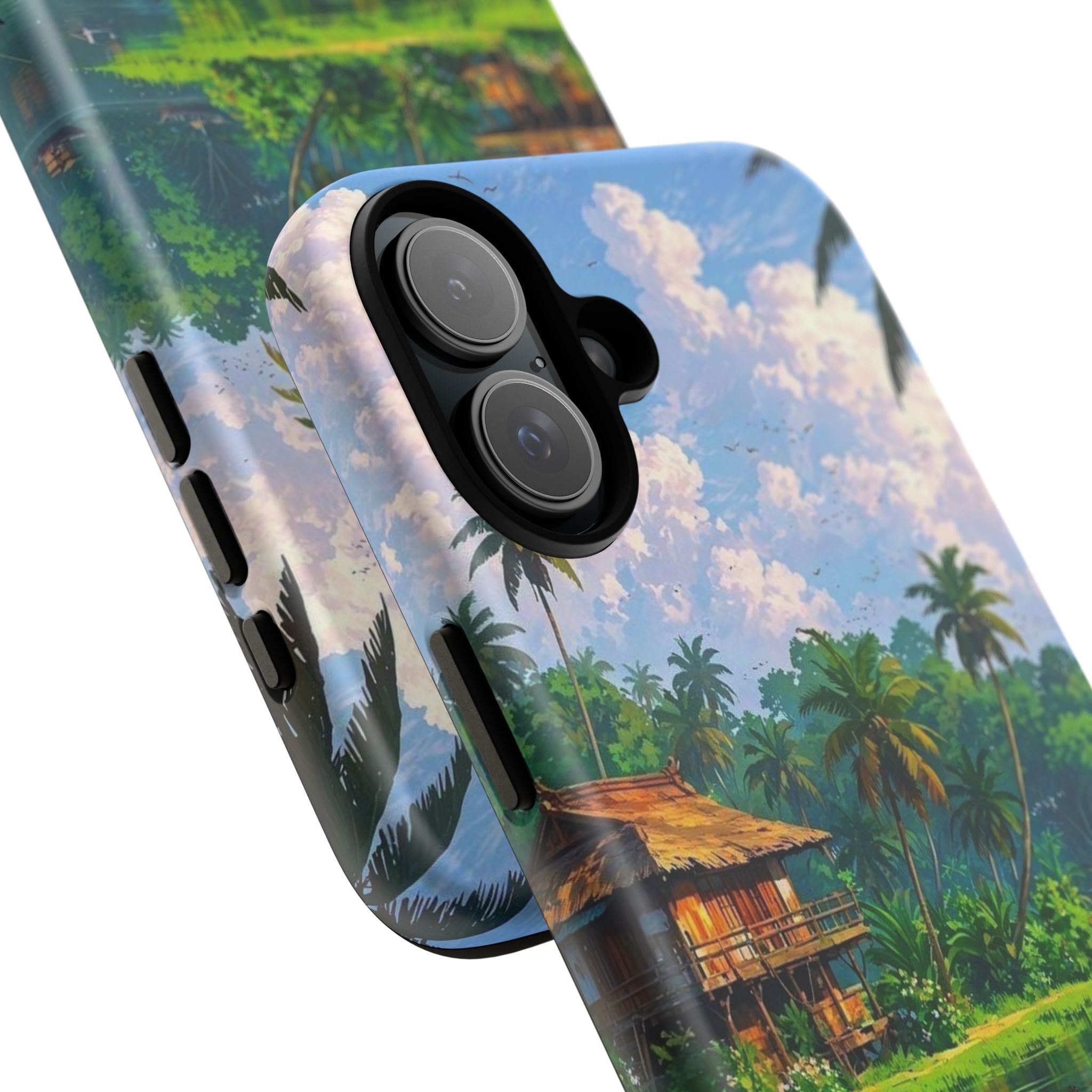 Tropical Landscape Phone Case, Nature Inspired Cover, Beach Vibe Gift, Artwork Protection Case, Summer Essentials Iphone and Samsung Cases