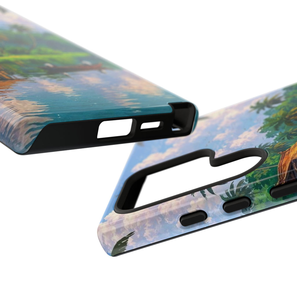 Tropical Landscape Phone Case, Nature Inspired Cover, Beach Vibe Gift, Artwork Protection Case, Summer Essentials Iphone and Samsung Cases