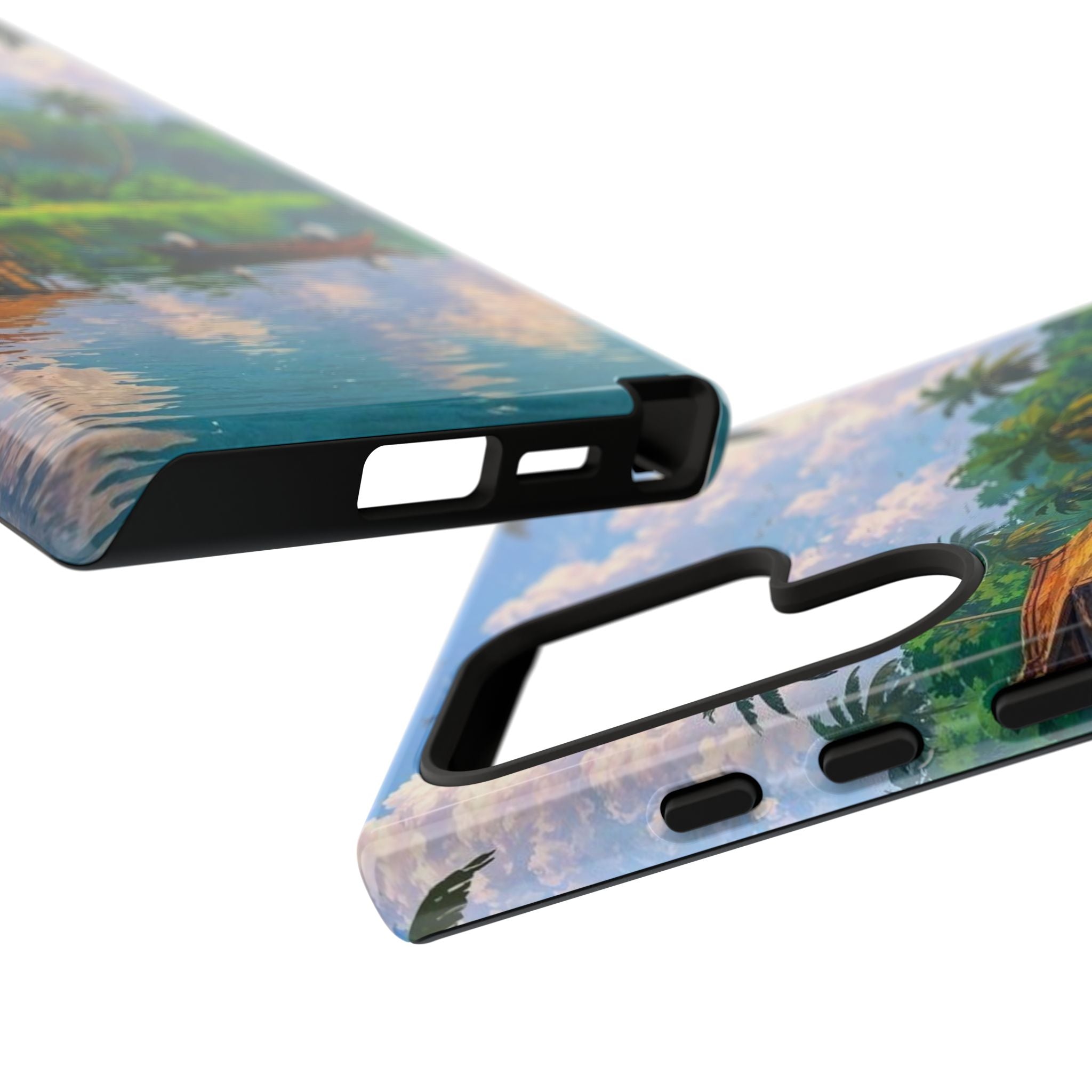 Tropical Landscape Phone Case, Nature Inspired Cover, Beach Vibe Gift, Artwork Protection Case, Summer Essentials Iphone and Samsung Cases