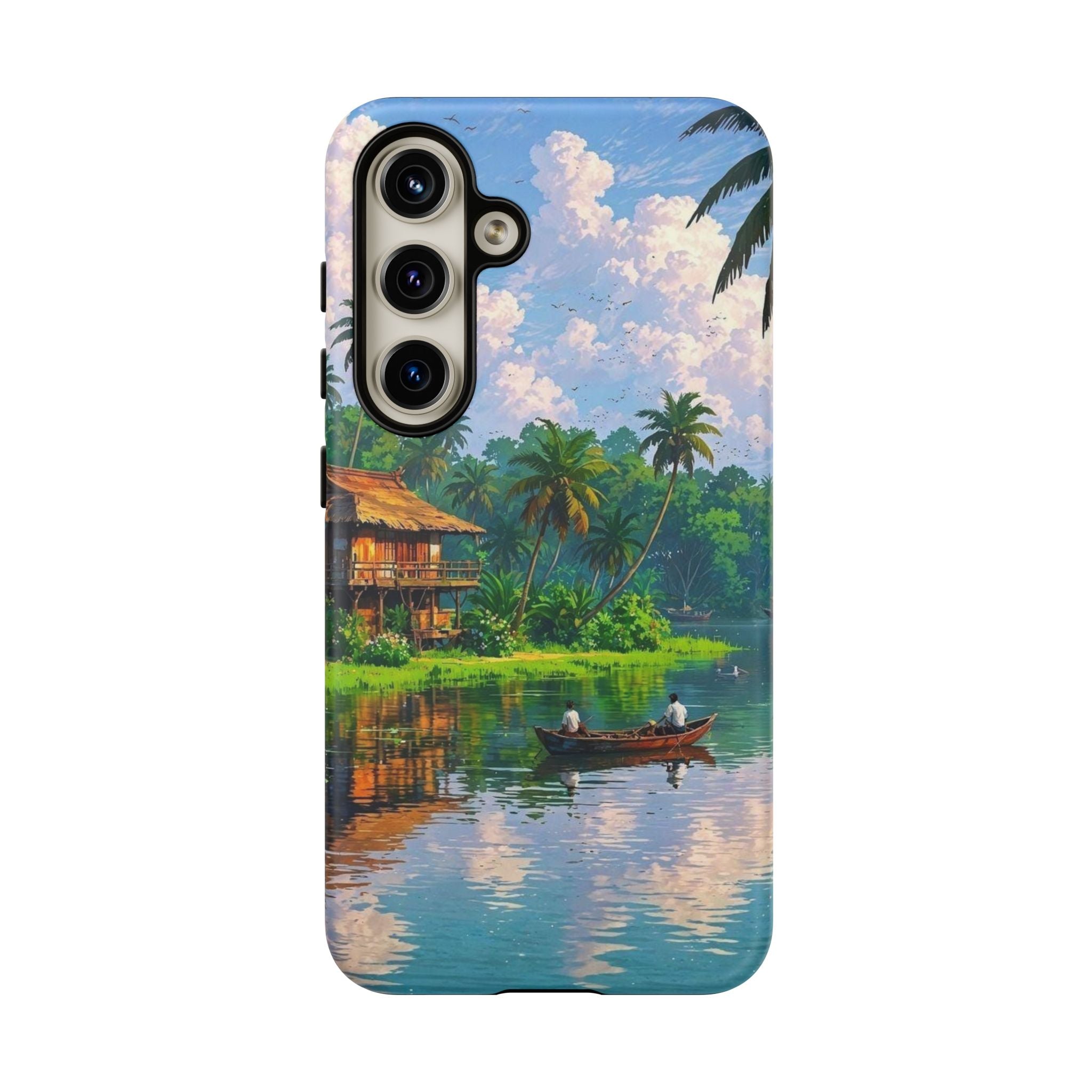 Tropical Landscape Phone Case, Nature Inspired Cover, Beach Vibe Gift, Artwork Protection Case, Summer Essentials Iphone and Samsung Cases