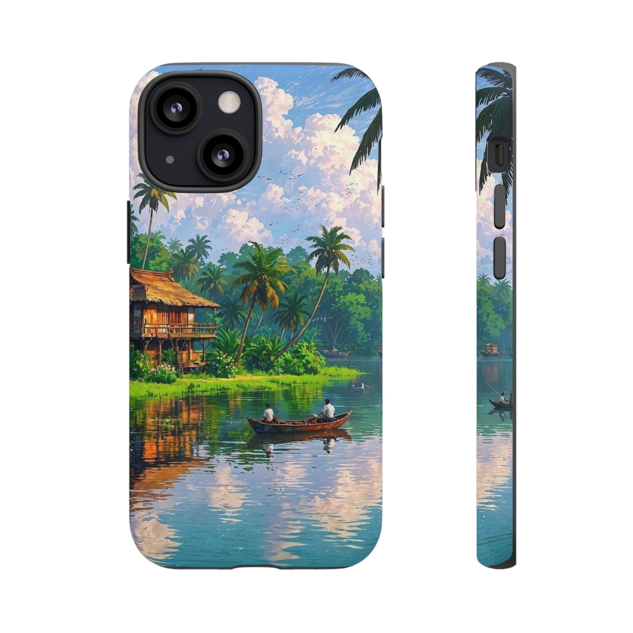 Tropical Landscape Phone Case, Nature Inspired Cover, Beach Vibe Gift, Artwork Protection Case, Summer Essentials Iphone and Samsung Cases