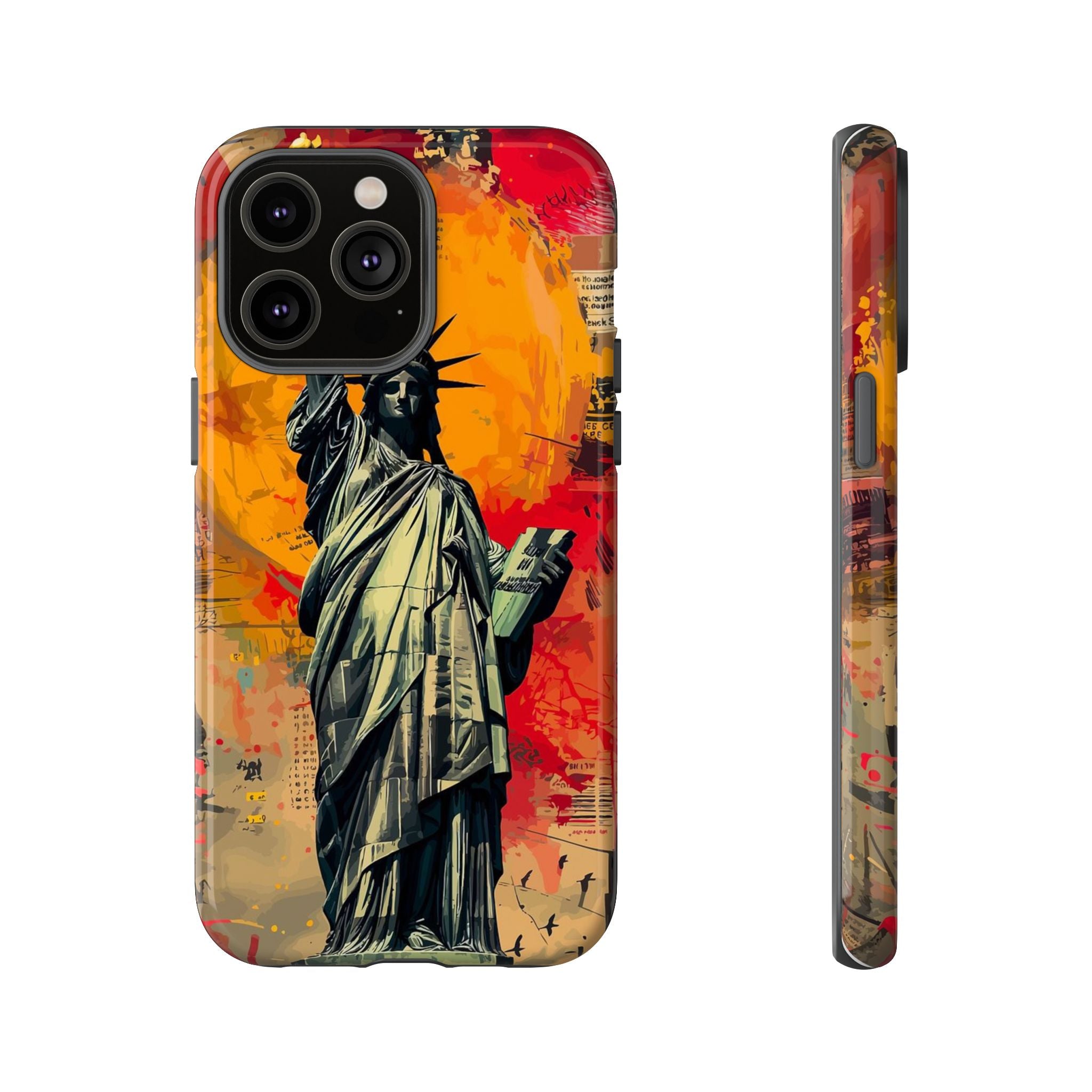 Graffiti Statue of Liberty Phone Case, Tough Cases for iPhone, Unique Phone Cover, Colorful Art Design, Gift for Her, Urban Style
