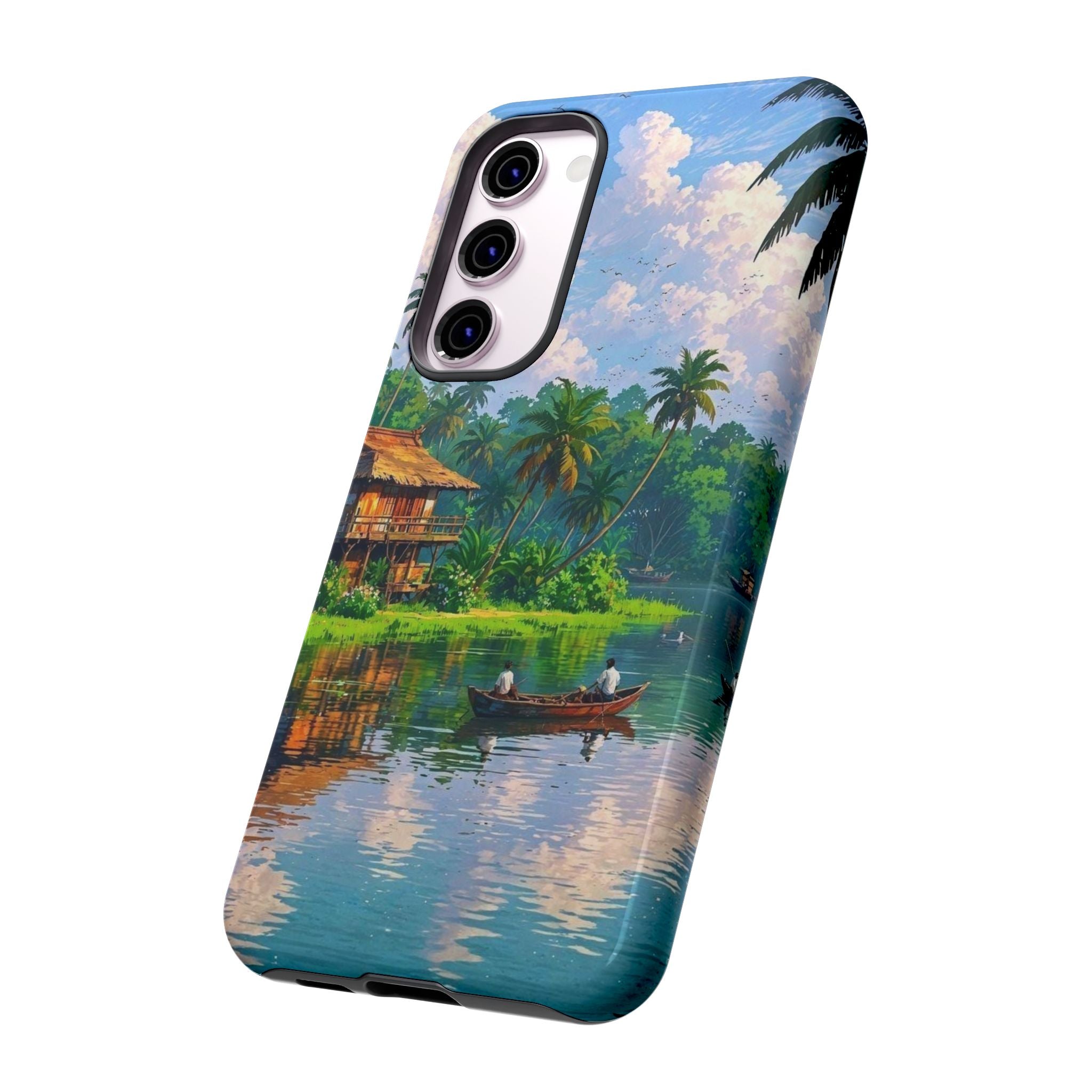 Tropical Landscape Phone Case, Nature Inspired Cover, Beach Vibe Gift, Artwork Protection Case, Summer Essentials Iphone and Samsung Cases
