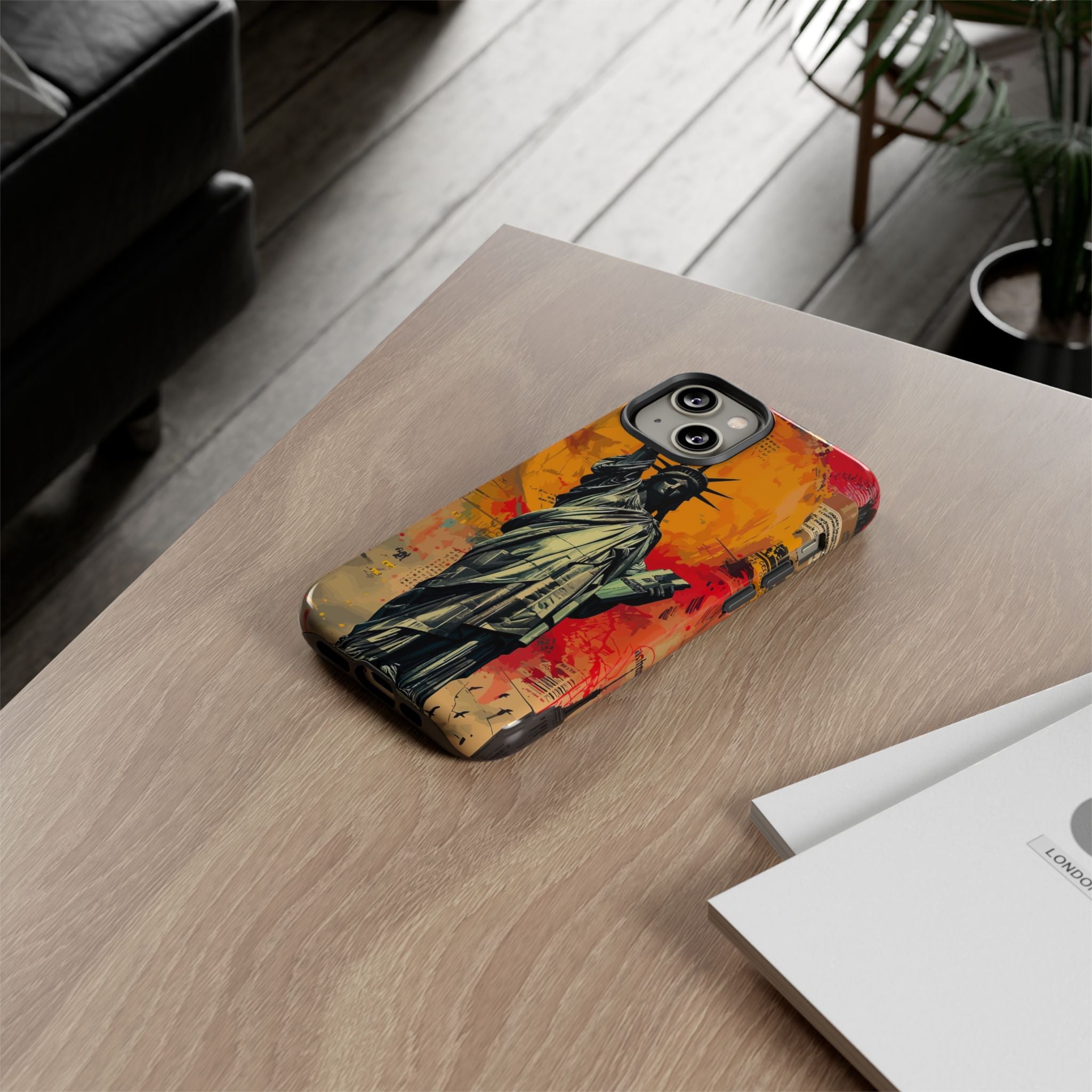 Graffiti Statue of Liberty Phone Case, Tough Cases for iPhone, Unique Phone Cover, Colorful Art Design, Gift for Her, Urban Style