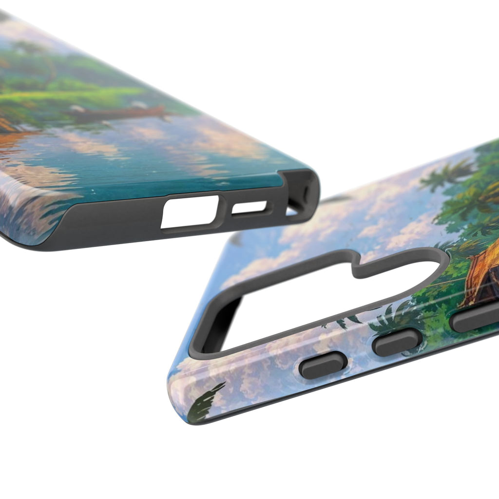 Tropical Landscape Phone Case, Nature Inspired Cover, Beach Vibe Gift, Artwork Protection Case, Summer Essentials Iphone and Samsung Cases