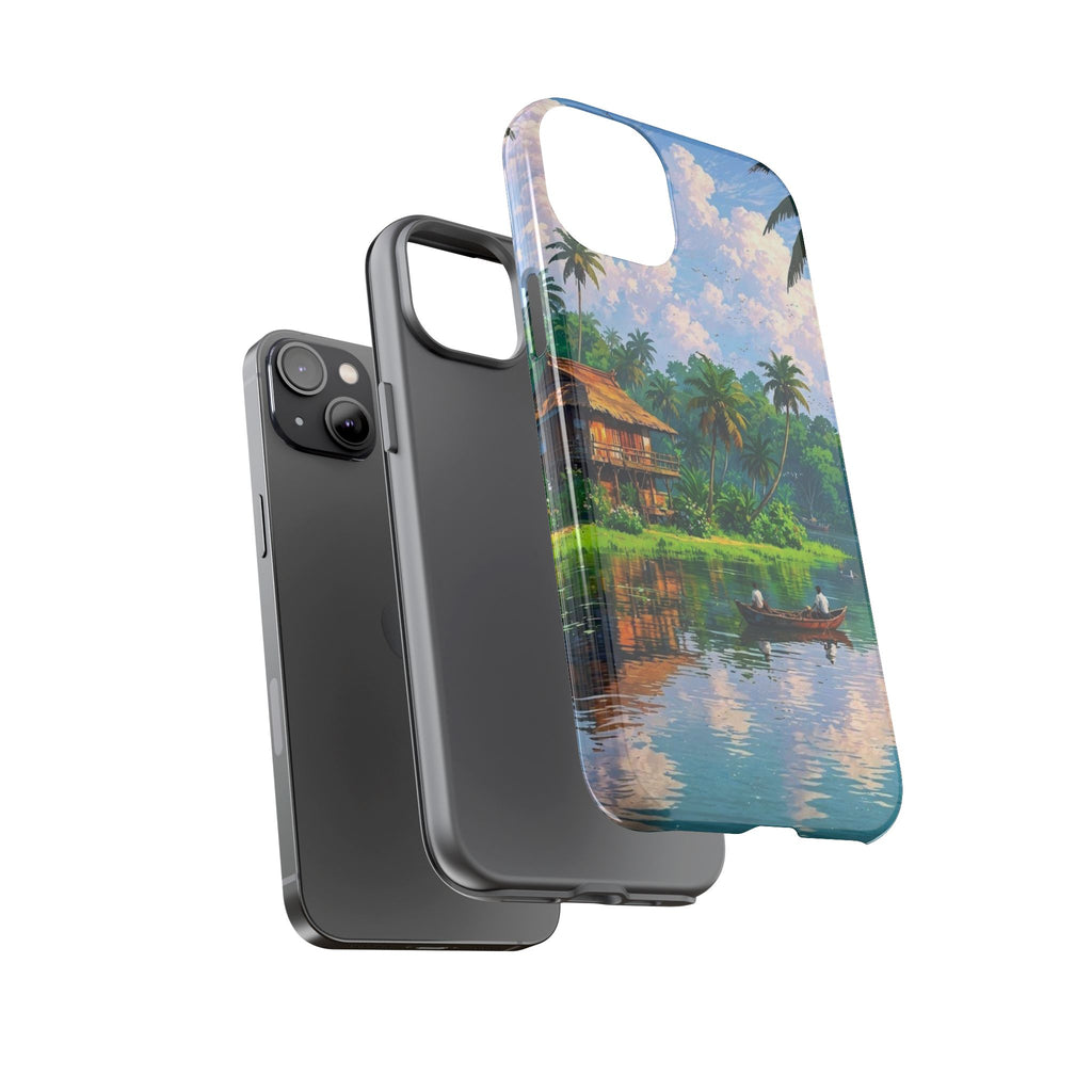 Tropical Landscape Phone Case, Nature Inspired Cover, Beach Vibe Gift, Artwork Protection Case, Summer Essentials Iphone and Samsung Cases