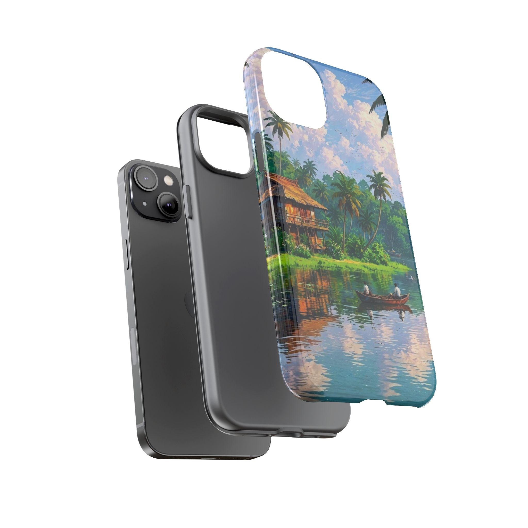 Tropical Landscape Phone Case, Nature Inspired Cover, Beach Vibe Gift, Artwork Protection Case, Summer Essentials Iphone and Samsung Cases