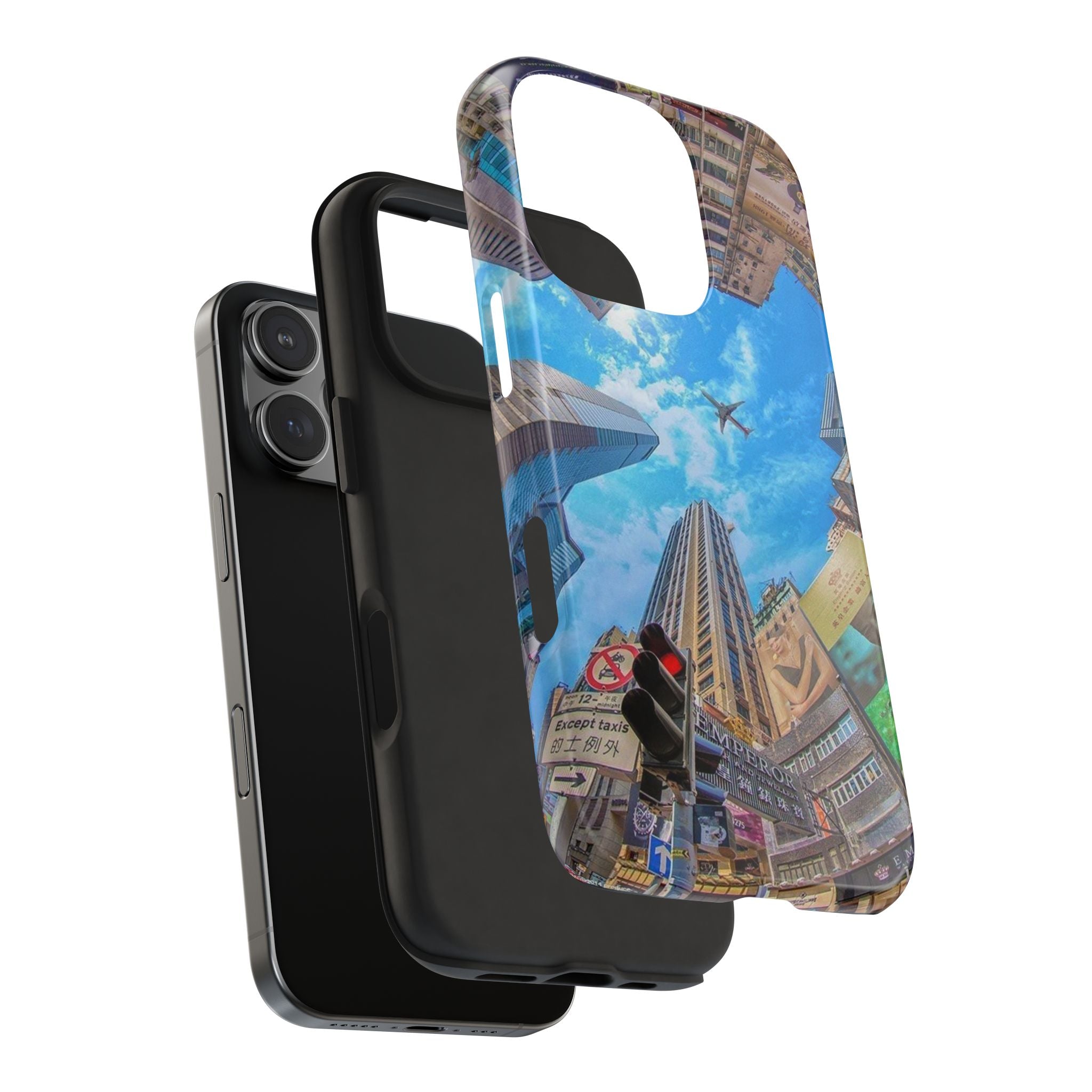 Urban Skyline Tough iPhone Case, Durable Phone Cover, Cityscape Accessory, Gift for Travelers, Urban Style Protection
