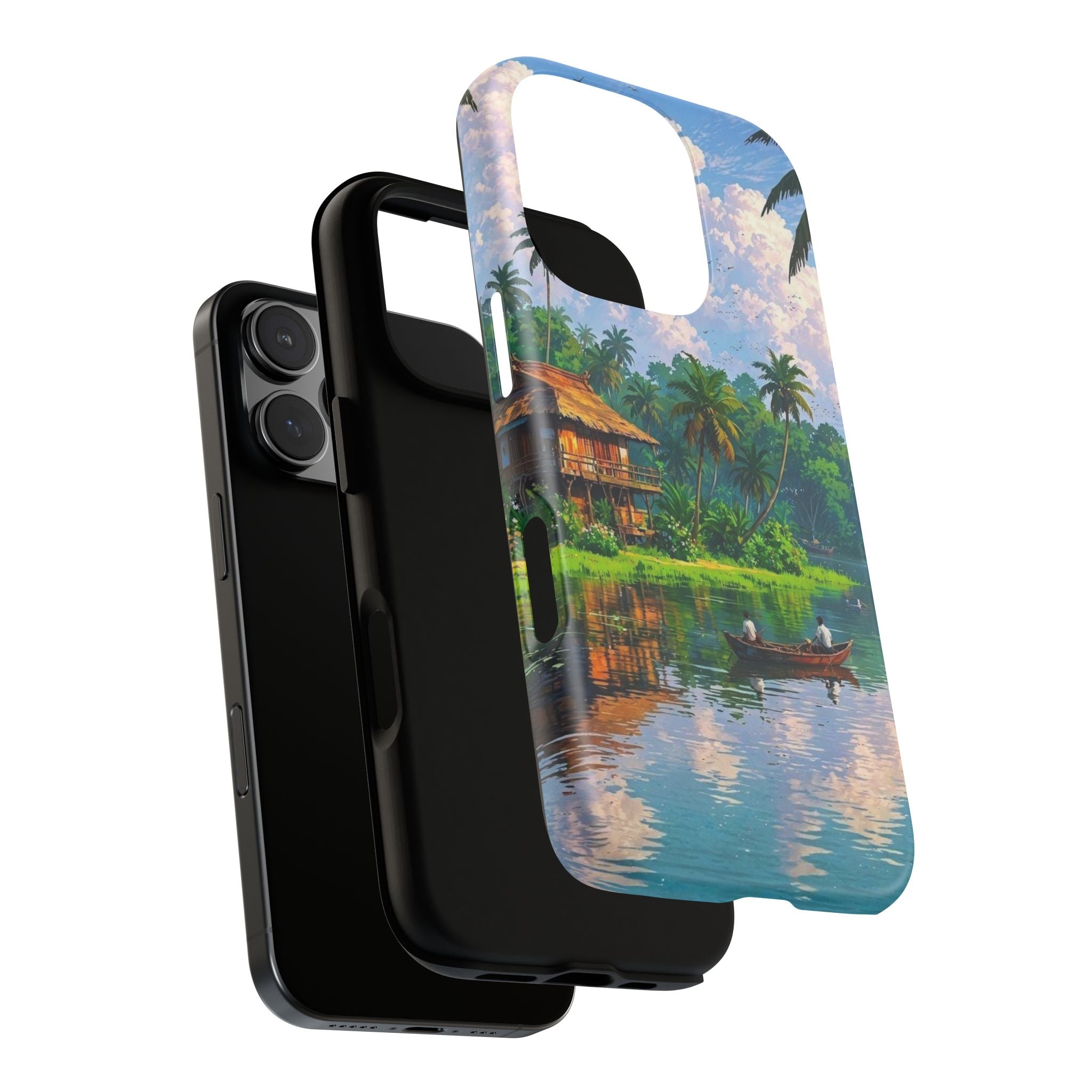 Tropical Landscape Phone Case, Nature Inspired Cover, Beach Vibe Gift, Artwork Protection Case, Summer Essentials Iphone and Samsung Cases