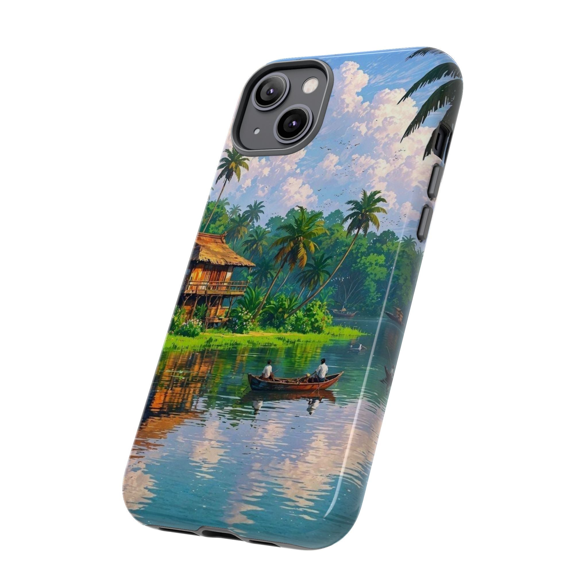 Tropical Landscape Phone Case, Nature Inspired Cover, Beach Vibe Gift, Artwork Protection Case, Summer Essentials Iphone and Samsung Cases