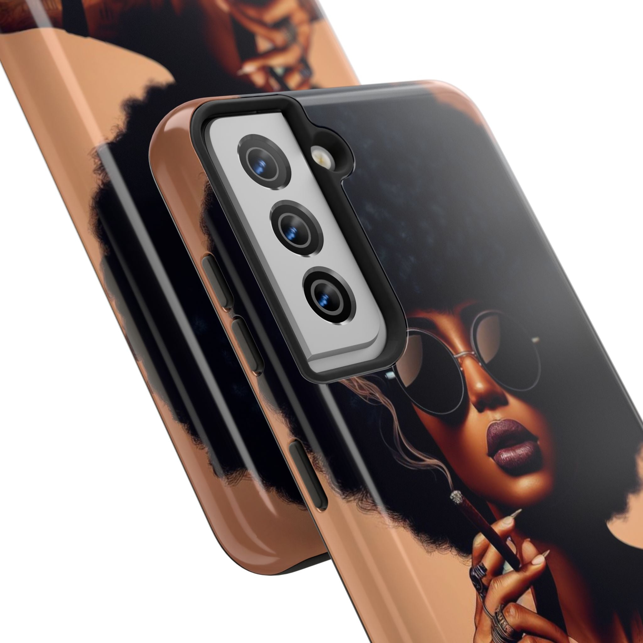 Smoke & Soul Afro Queen Vibe Phone Case, Protective Phone Case