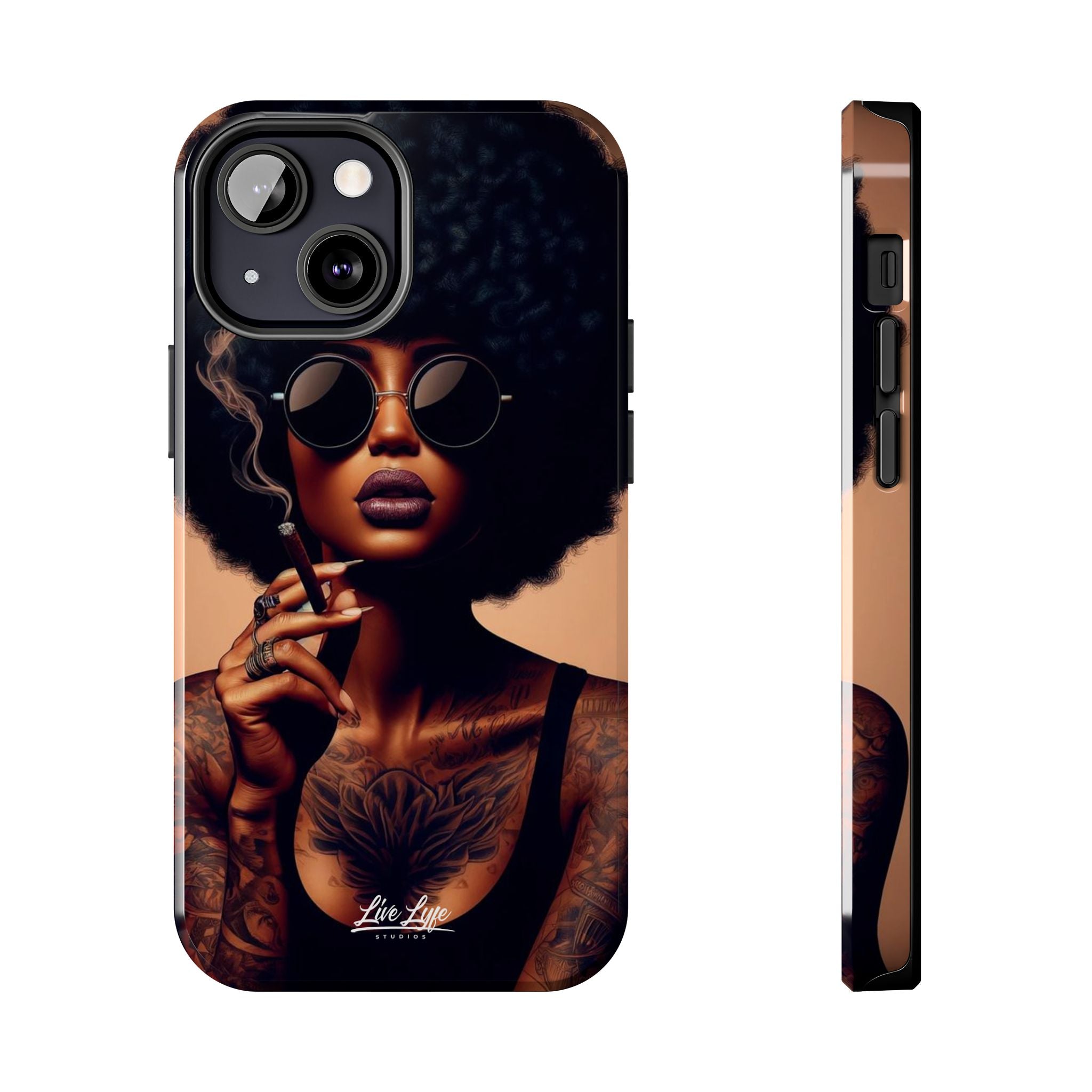 Smoke & Soul Afro Queen Vibe Phone Case, Protective Phone Case