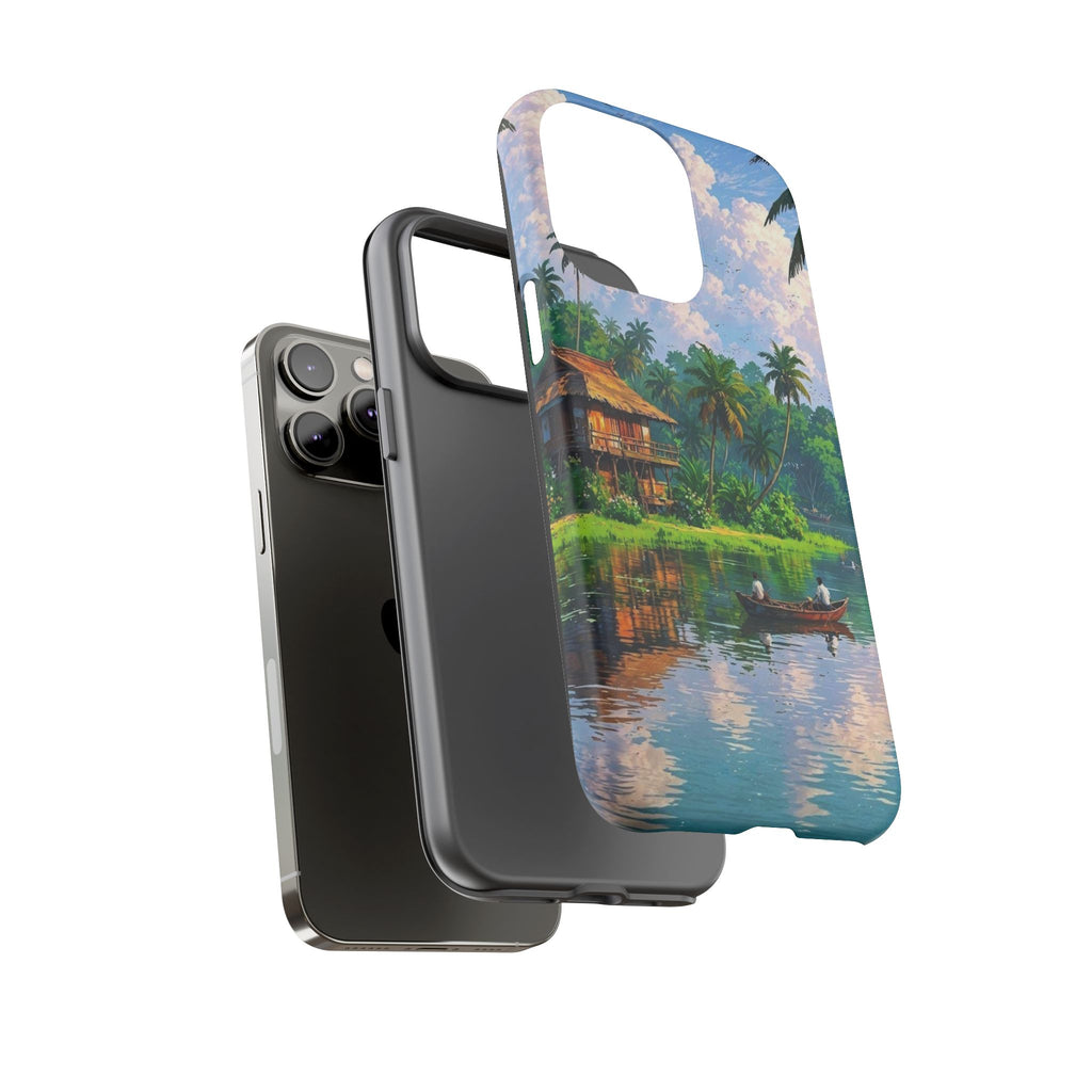 Tropical Landscape Phone Case, Nature Inspired Cover, Beach Vibe Gift, Artwork Protection Case, Summer Essentials Iphone and Samsung Cases