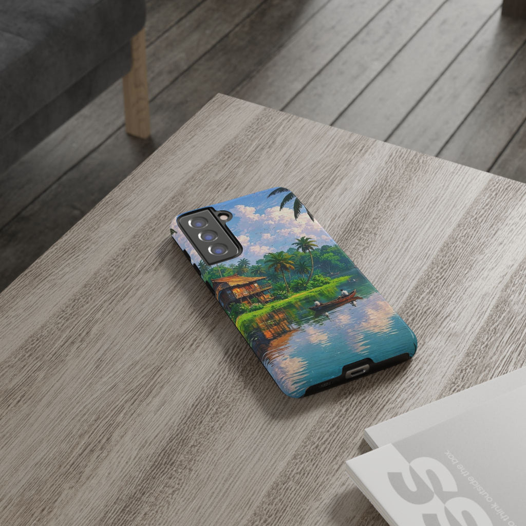 Tropical Landscape Phone Case, Nature Inspired Cover, Beach Vibe Gift, Artwork Protection Case, Summer Essentials Iphone and Samsung Cases