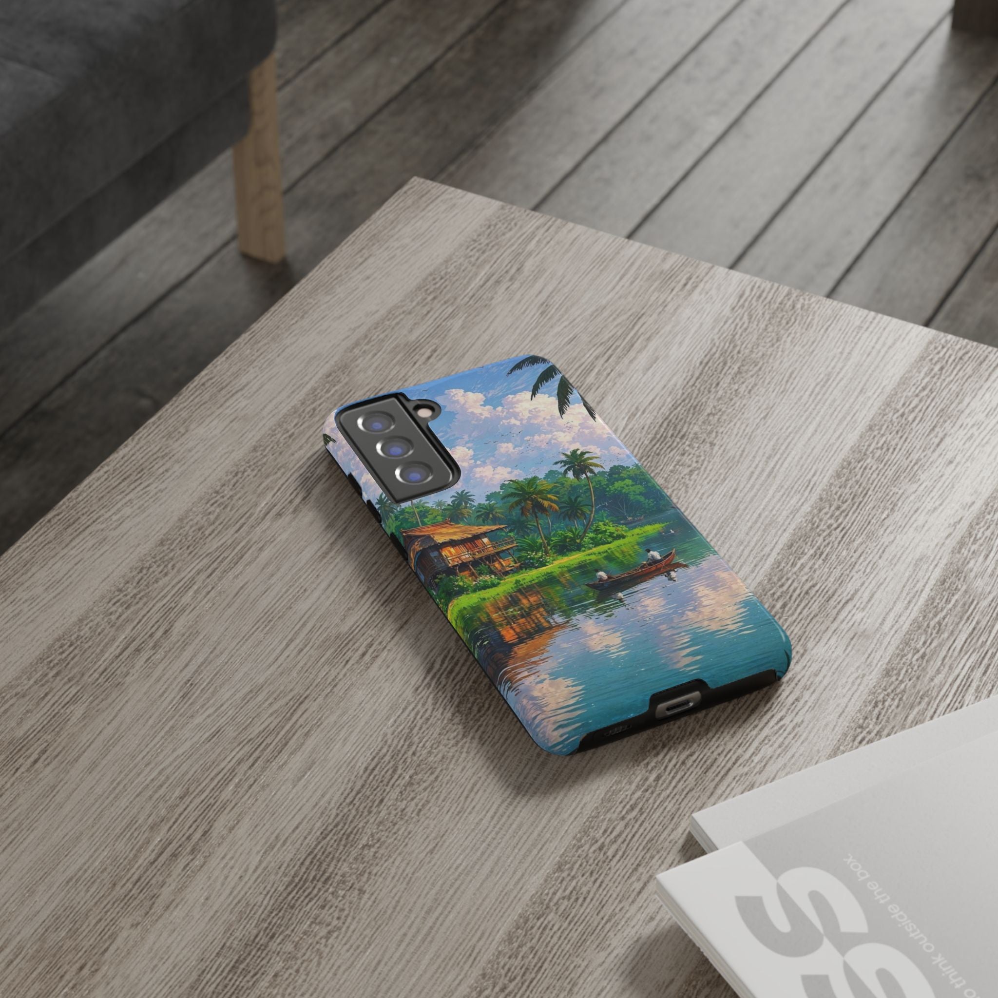 Tropical Landscape Phone Case, Nature Inspired Cover, Beach Vibe Gift, Artwork Protection Case, Summer Essentials Iphone and Samsung Cases