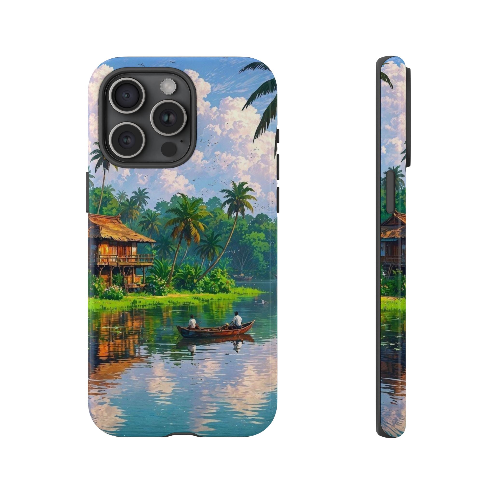 Tropical Landscape Phone Case, Nature Inspired Cover, Beach Vibe Gift, Artwork Protection Case, Summer Essentials Iphone and Samsung Cases