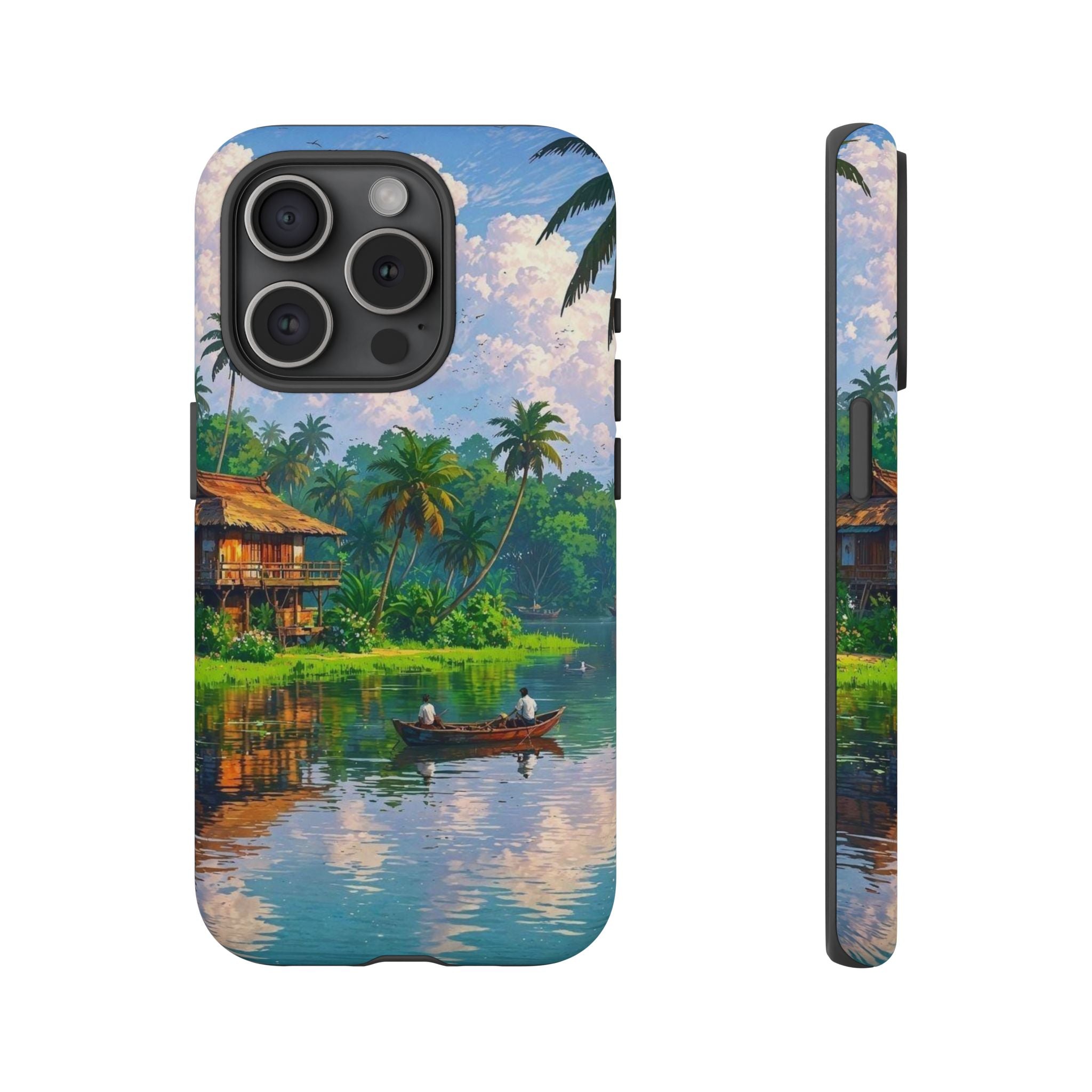 Tropical Landscape Phone Case, Nature Inspired Cover, Beach Vibe Gift, Artwork Protection Case, Summer Essentials Iphone and Samsung Cases
