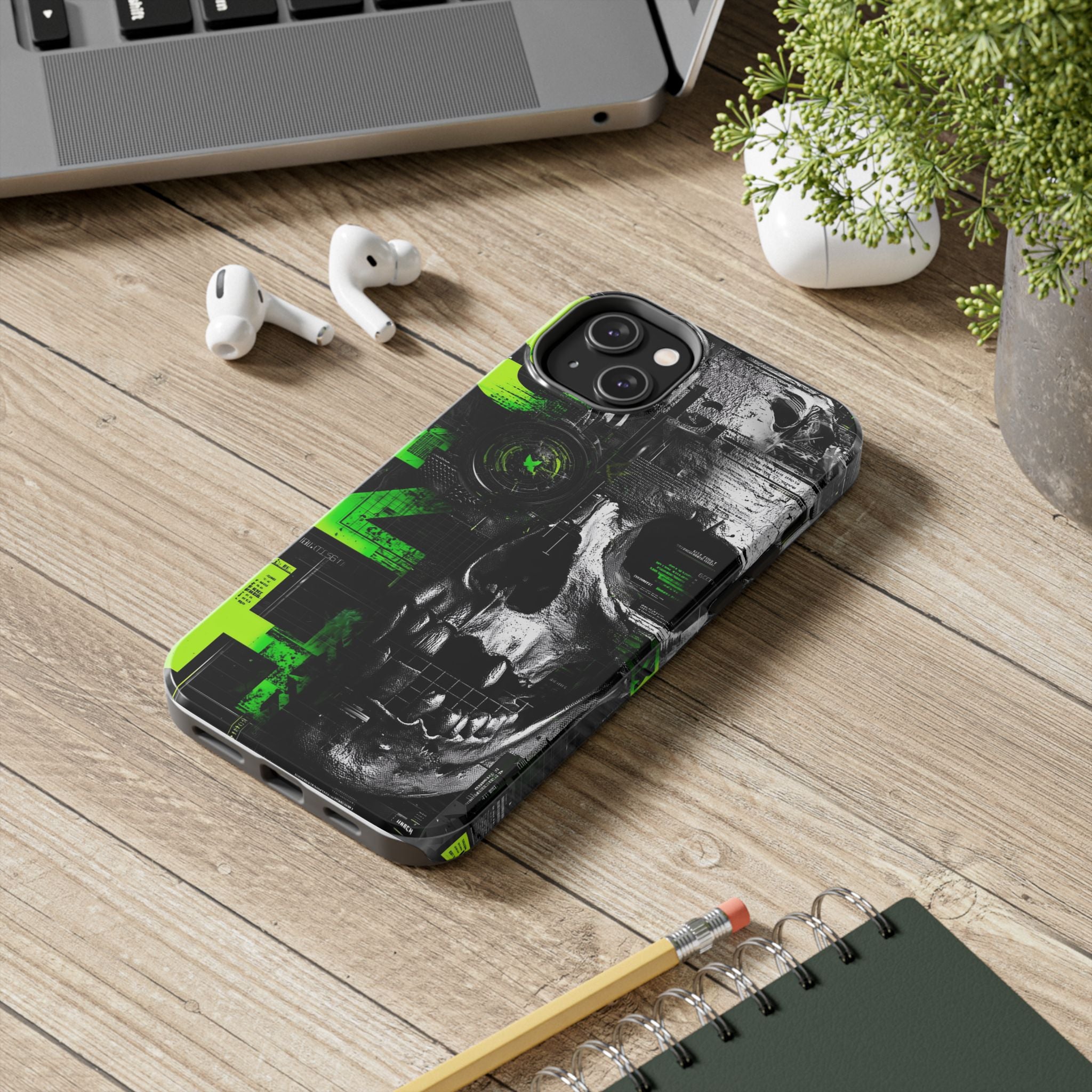 Edgy Skull iPhone Case Tough Protection for Your Device, Unique Design for Gamers, Halloween Gift, Tech Accessories, Bold Aesthetic