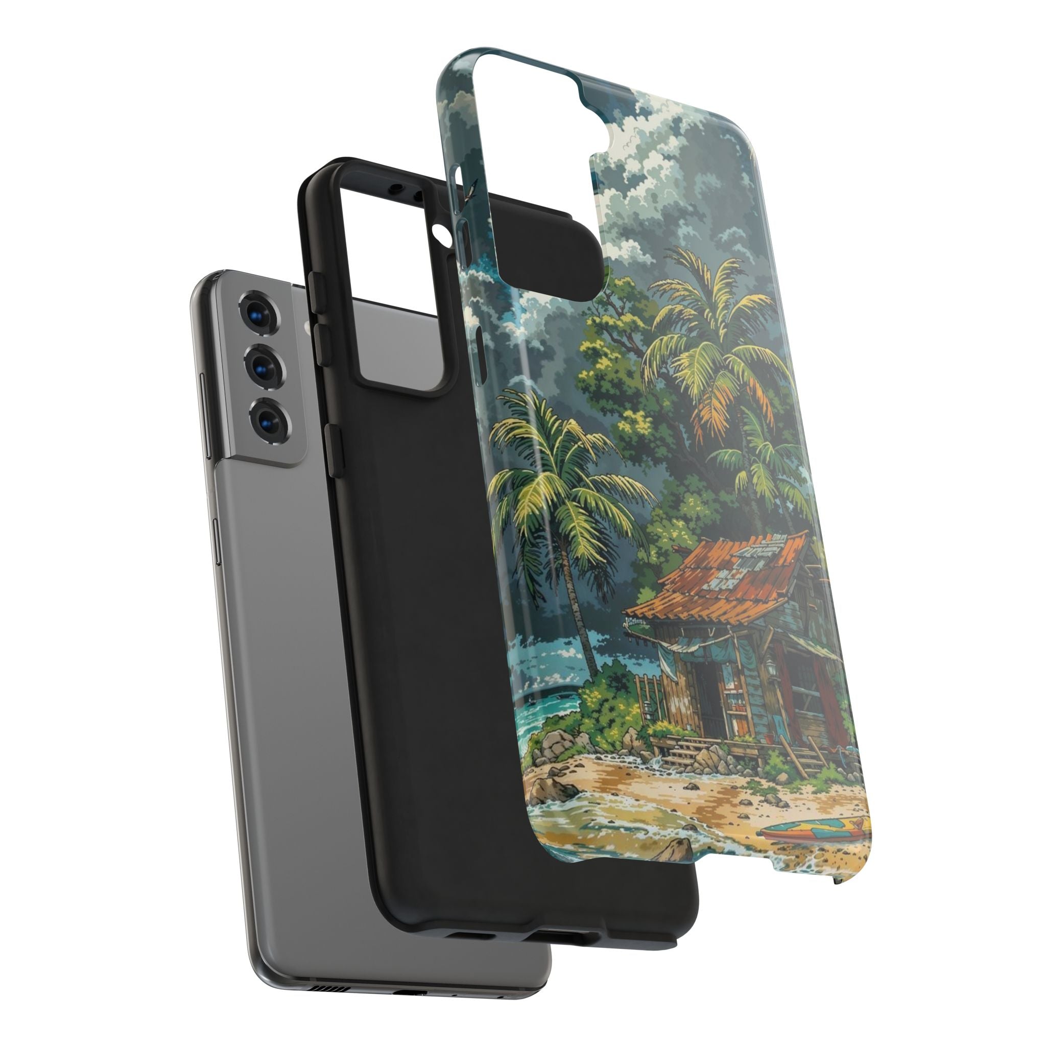 Tropical Paradise Tough iPhone and Samsung Cases - Beach Vibe, Summer Gift, Durable Protection for Adventure Lovers, Coastal Decor, Phone Accessories