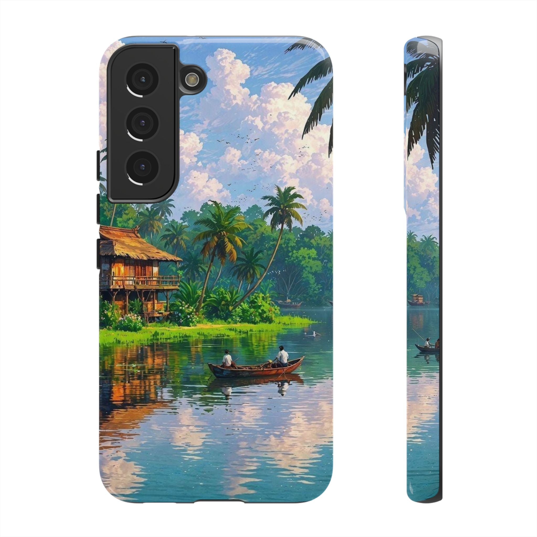 Tropical Landscape Phone Case, Nature Inspired Cover, Beach Vibe Gift, Artwork Protection Case, Summer Essentials Iphone and Samsung Cases