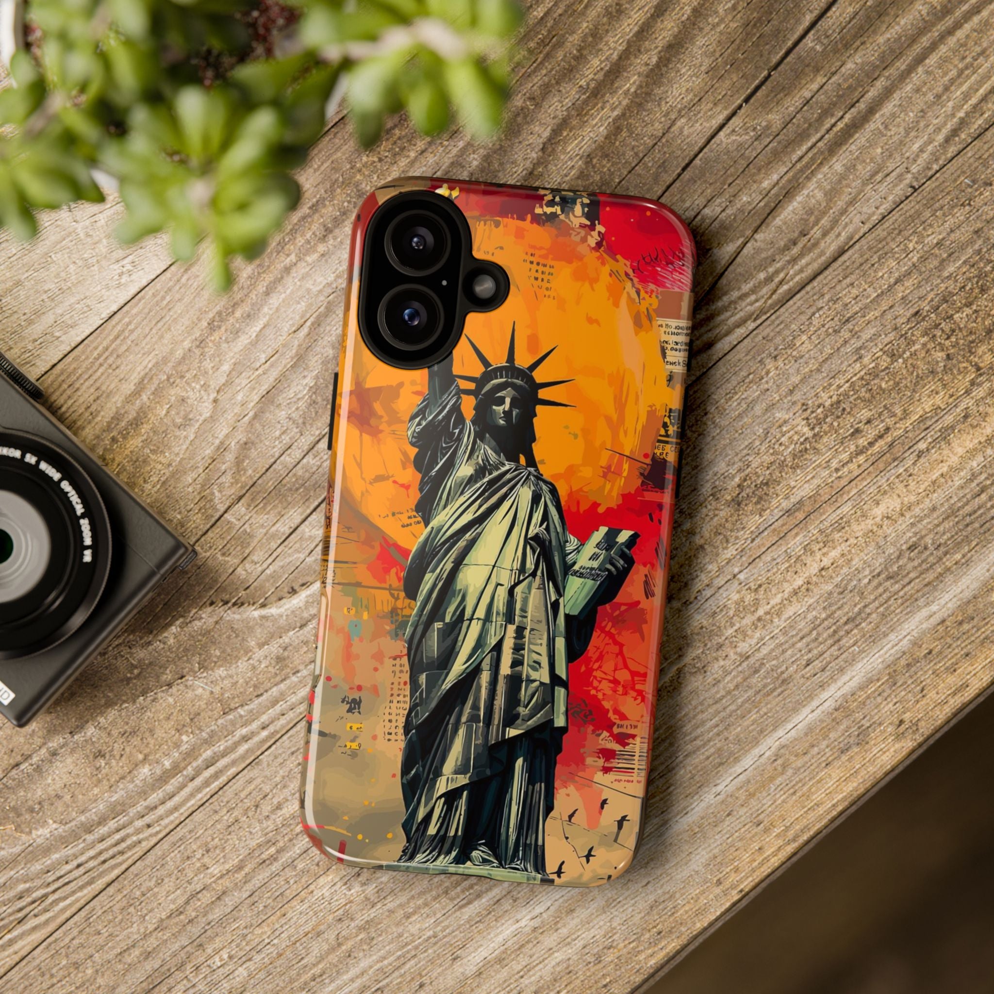 Graffiti Statue of Liberty Phone Case, Tough Cases for iPhone, Unique Phone Cover, Colorful Art Design, Gift for Her, Urban Style