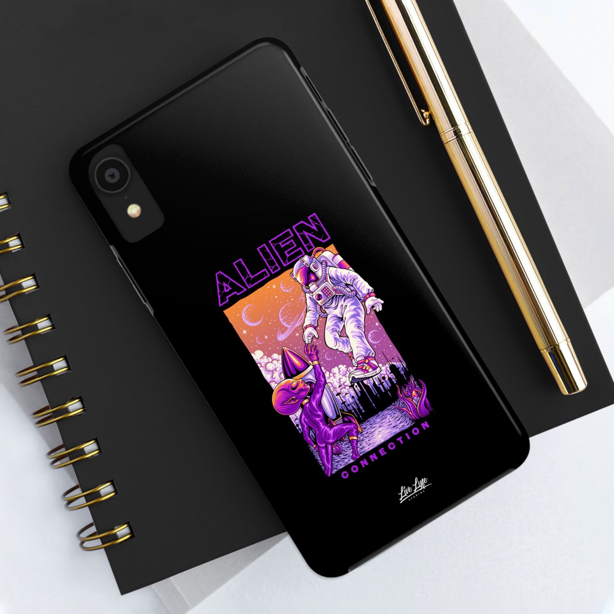 Alien Connection Phone Case – Sleek Black Cover