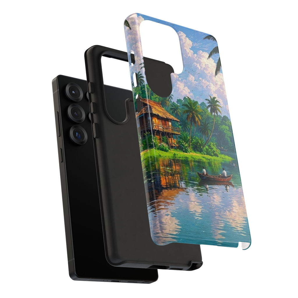Tropical Landscape Phone Case, Nature Inspired Cover, Beach Vibe Gift, Artwork Protection Case, Summer Essentials Iphone and Samsung Cases