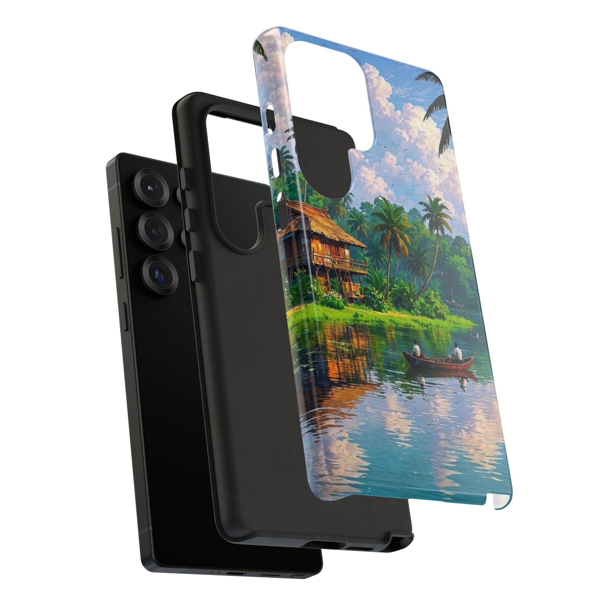 Tropical Landscape Phone Case, Nature Inspired Cover, Beach Vibe Gift, Artwork Protection Case, Summer Essentials Iphone and Samsung Cases