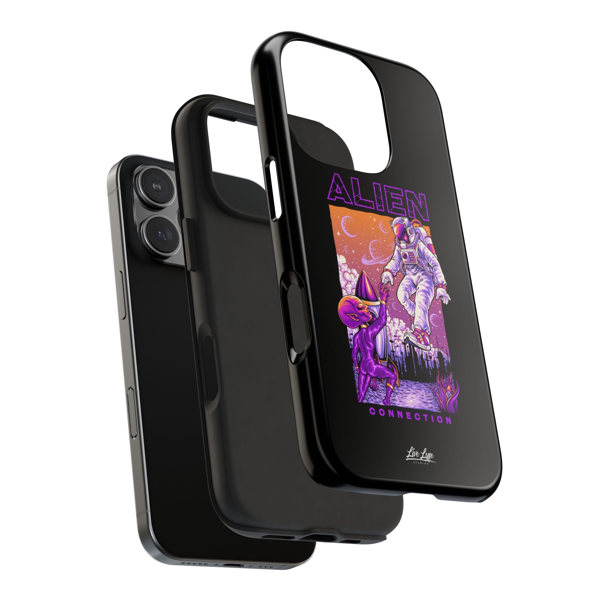Alien Connection Phone Case – Sleek Black Cover
