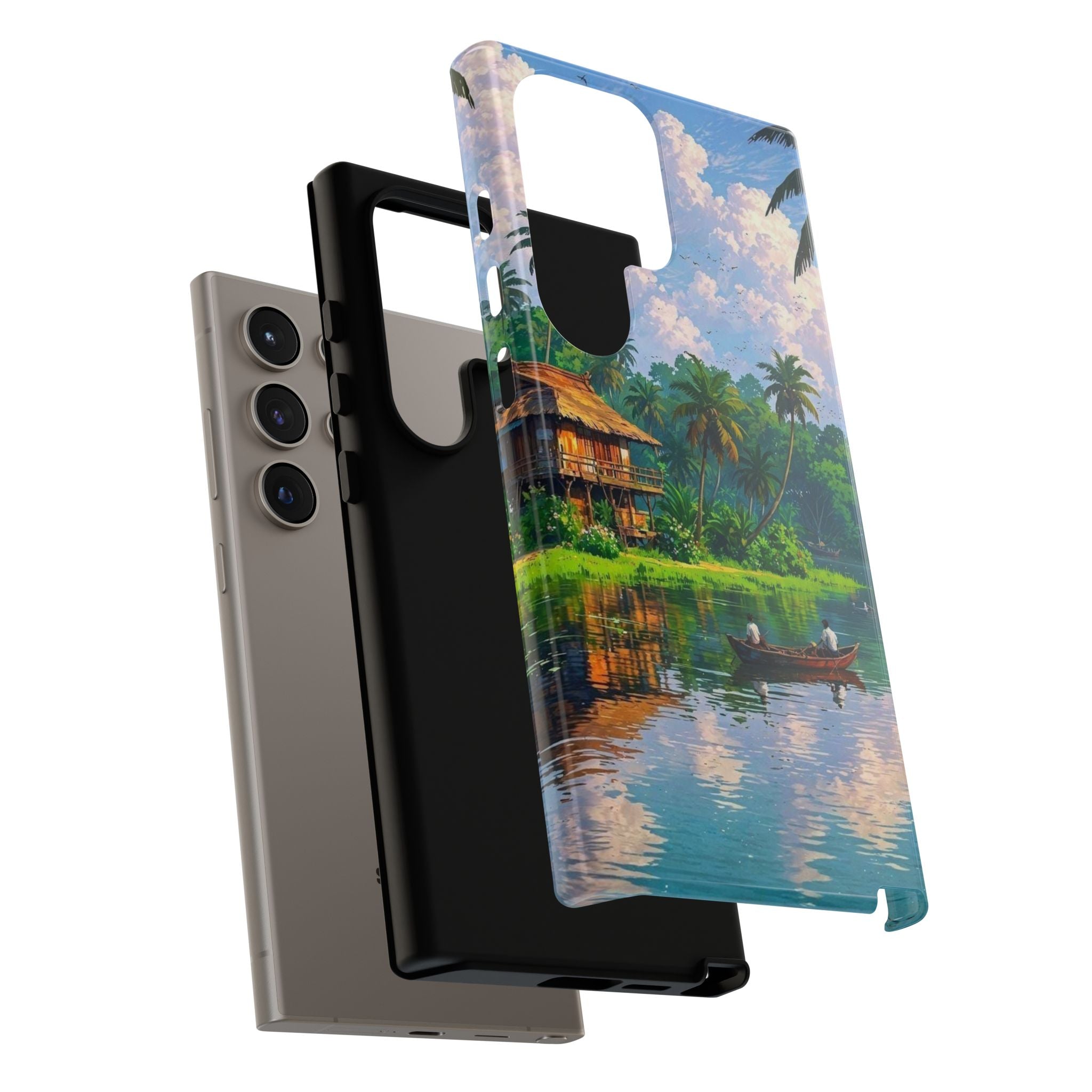 Tropical Landscape Phone Case, Nature Inspired Cover, Beach Vibe Gift, Artwork Protection Case, Summer Essentials Iphone and Samsung Cases