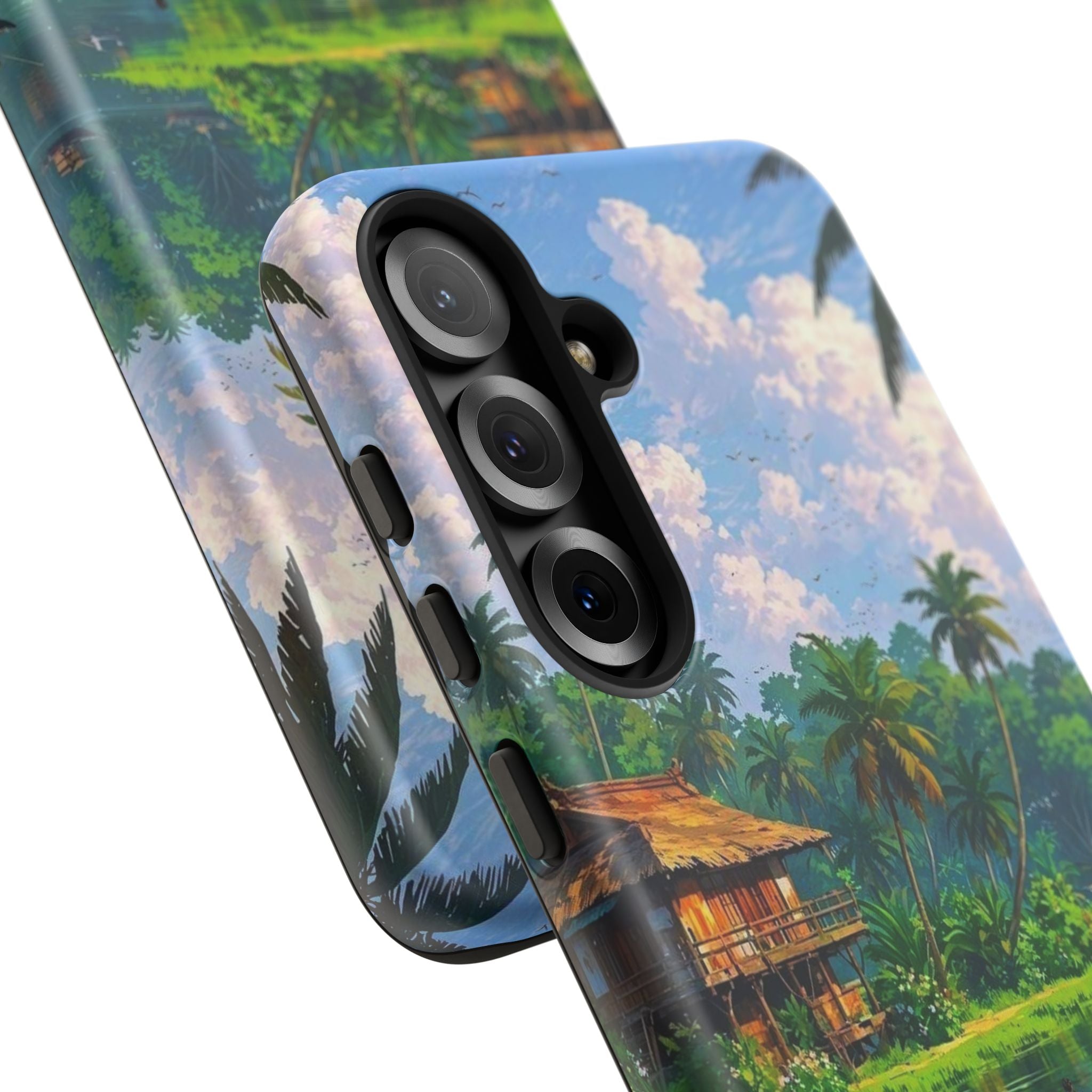 Tropical Landscape Phone Case, Nature Inspired Cover, Beach Vibe Gift, Artwork Protection Case, Summer Essentials Iphone and Samsung Cases