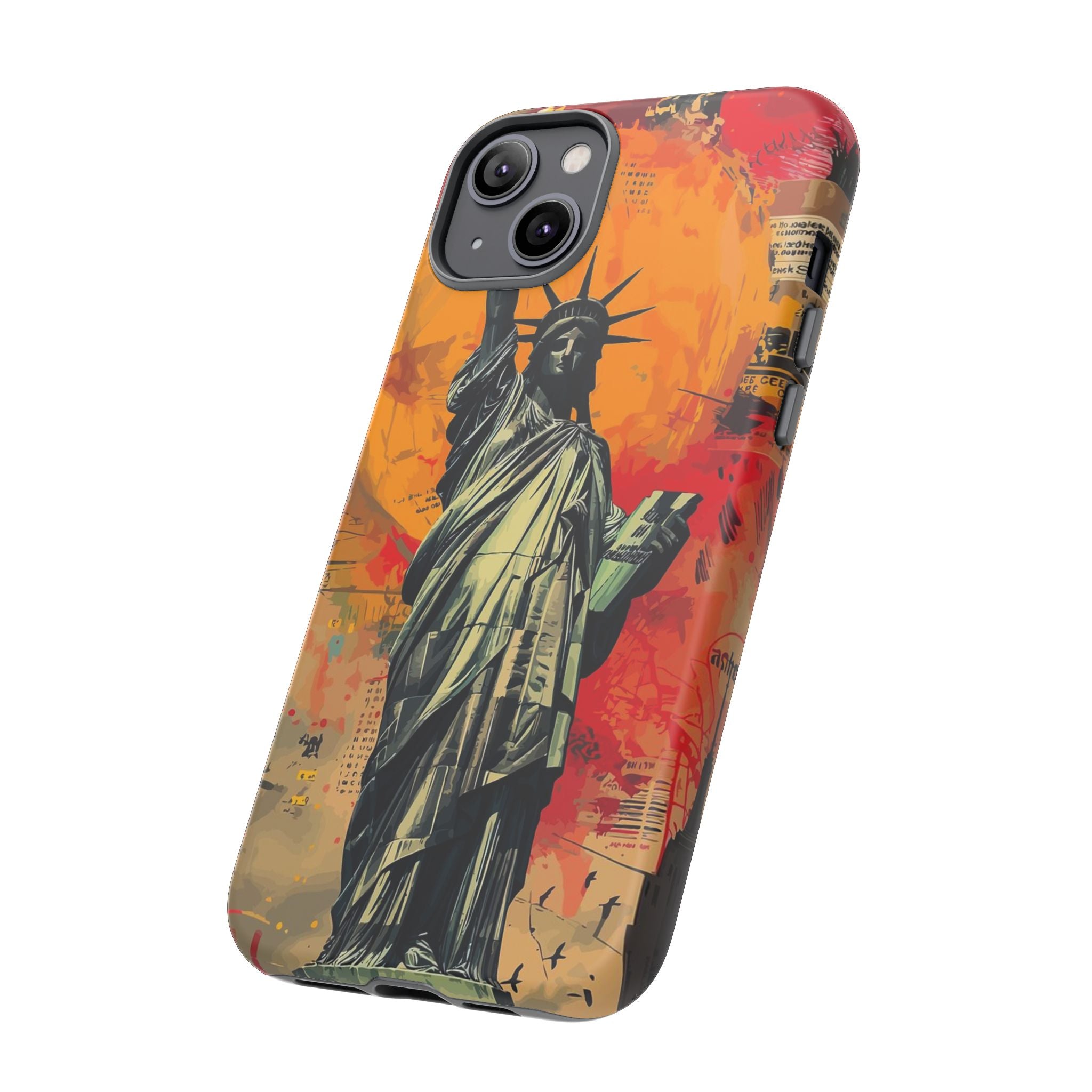 Graffiti Statue of Liberty Phone Case, Tough Cases for iPhone, Unique Phone Cover, Colorful Art Design, Gift for Her, Urban Style