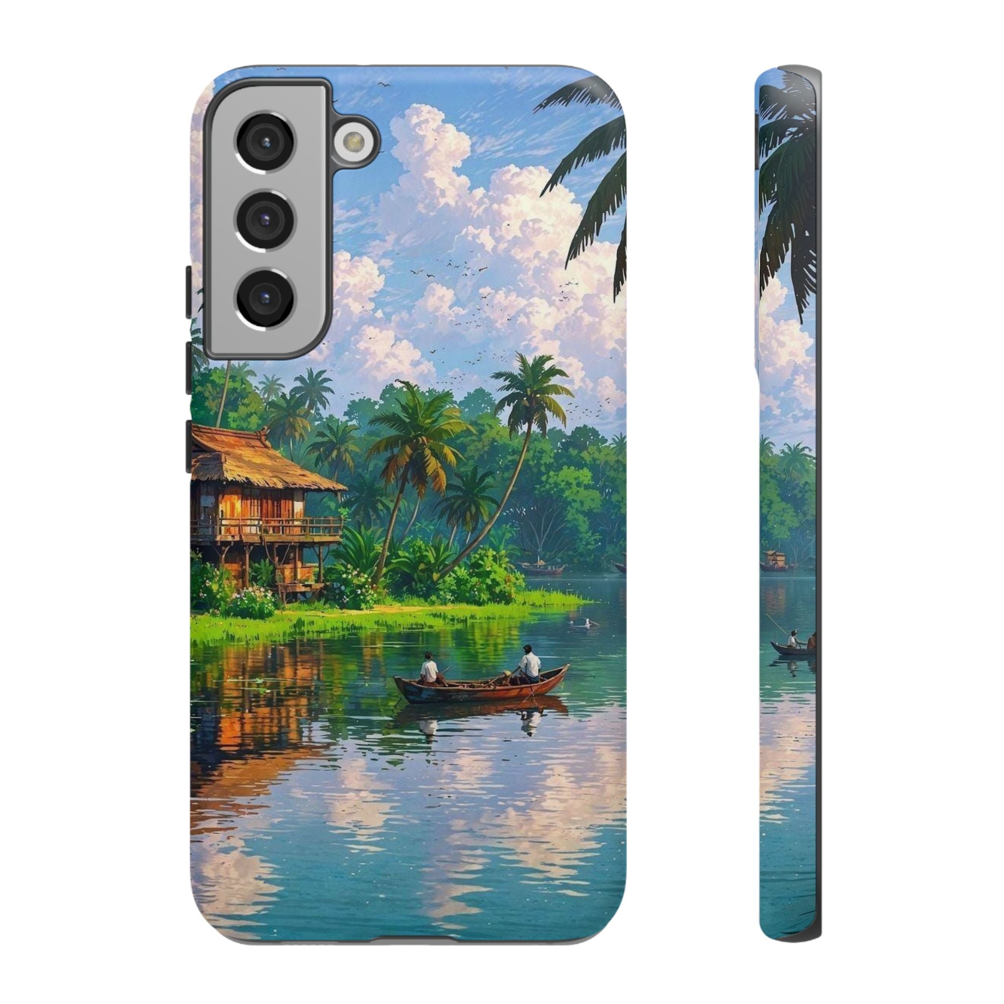 Tropical Landscape Phone Case, Nature Inspired Cover, Beach Vibe Gift, Artwork Protection Case, Summer Essentials Iphone and Samsung Cases