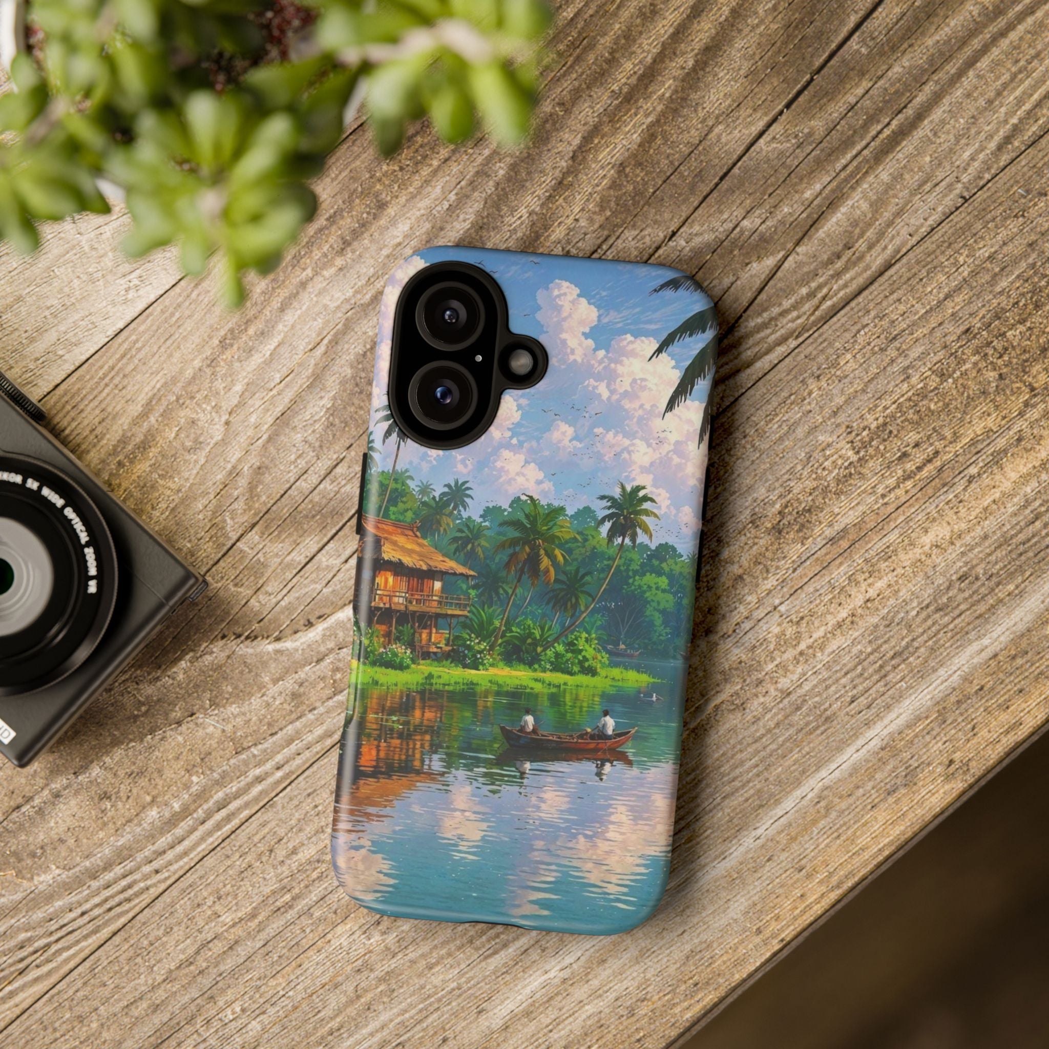 Tropical Landscape Phone Case, Nature Inspired Cover, Beach Vibe Gift, Artwork Protection Case, Summer Essentials Iphone and Samsung Cases