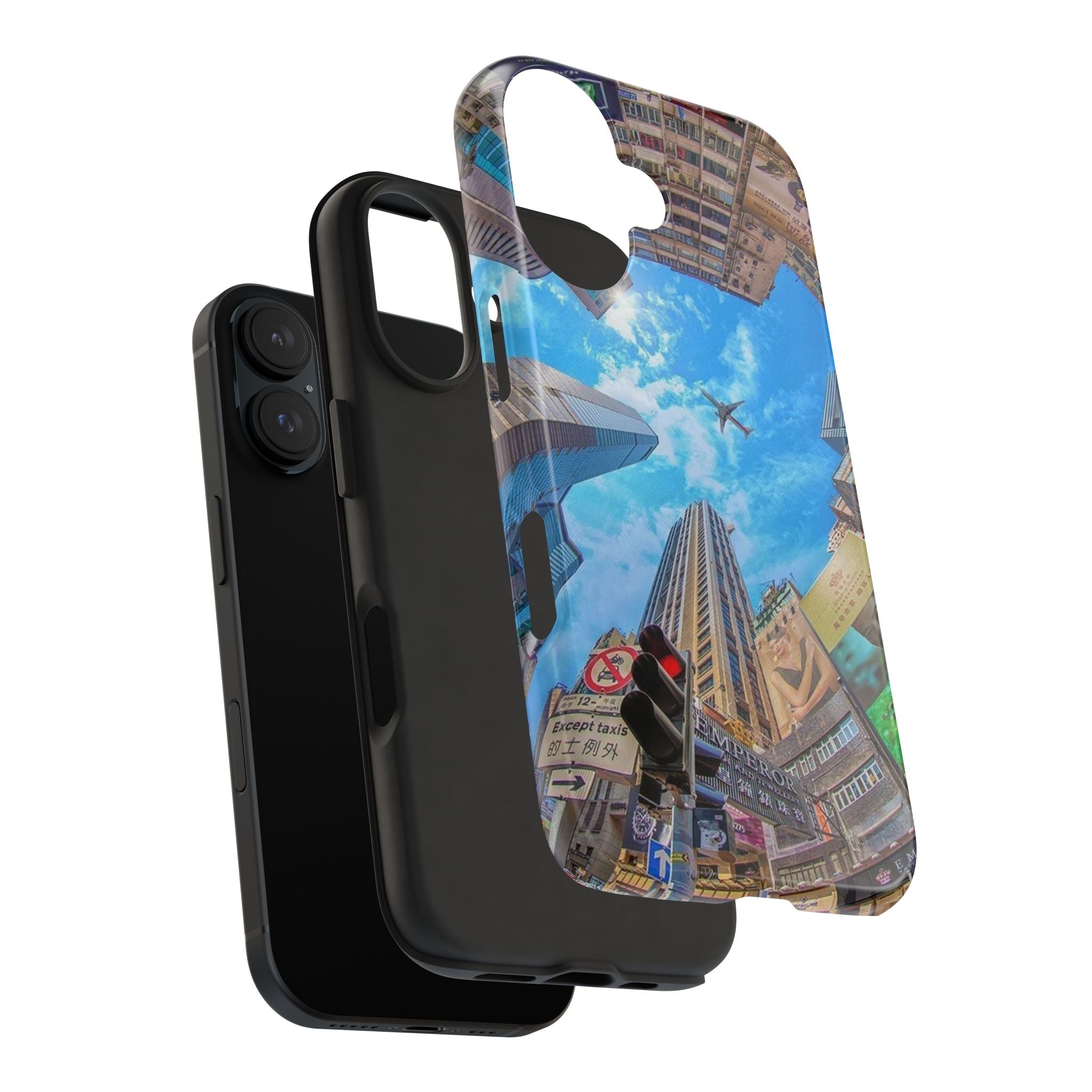 Urban Skyline Tough iPhone Case, Durable Phone Cover, Cityscape Accessory, Gift for Travelers, Urban Style Protection