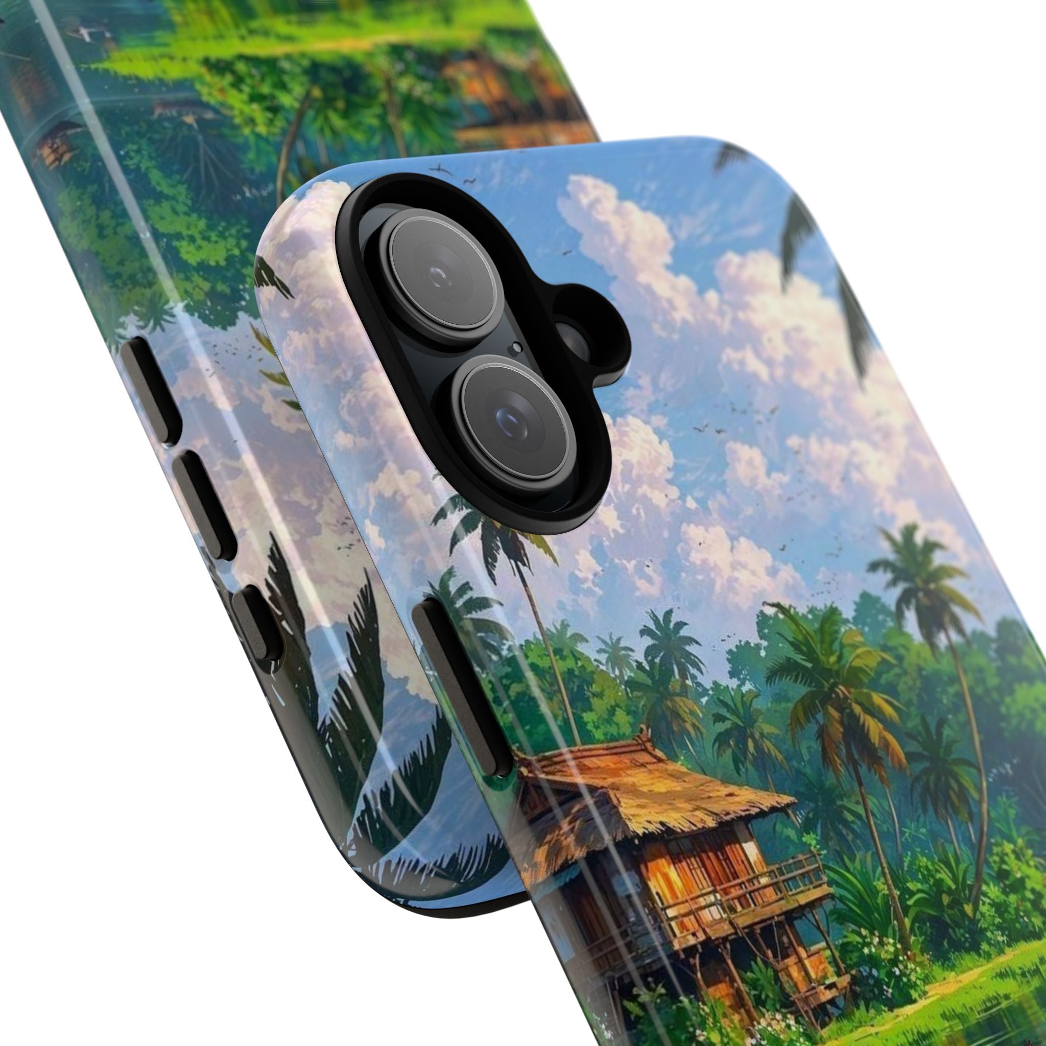 Tropical Landscape Phone Case, Nature Inspired Cover, Beach Vibe Gift, Artwork Protection Case, Summer Essentials Iphone and Samsung Cases